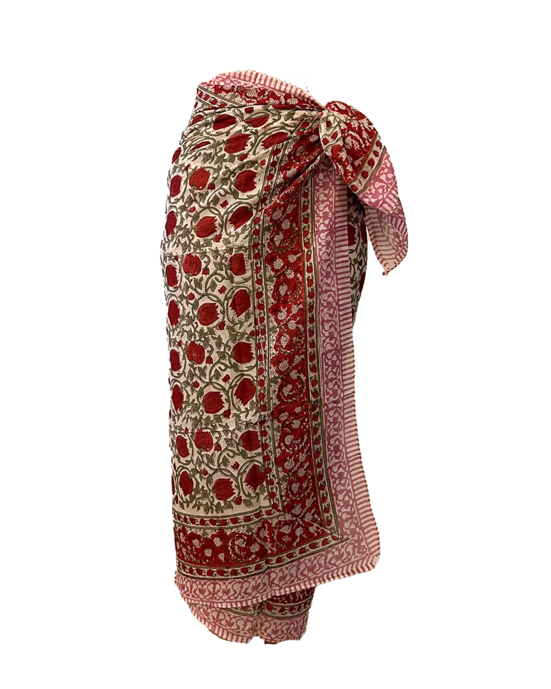 Sarong Pareo in Cotone 100% – Block Print Indiano | 110 x 170 cm - variante 82 -