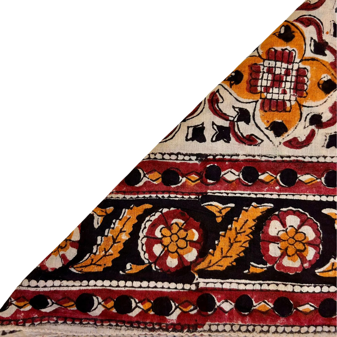 Sienna - Bandana in mussola di cotone 100% Block Print - variante arancio nero