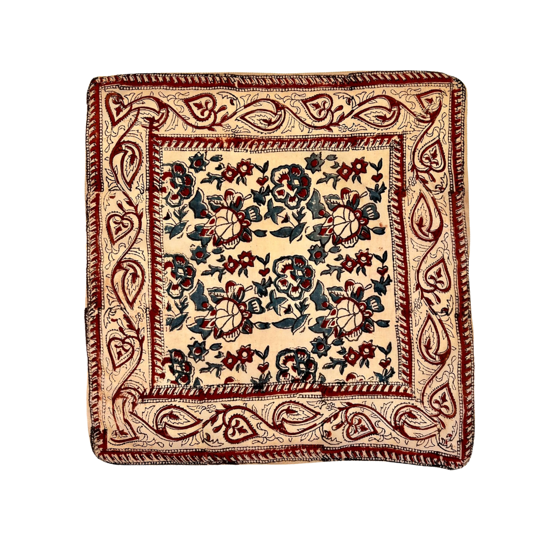 Sienna - Bandana in mussola di cotone 100% Block Print - variante rosso blu