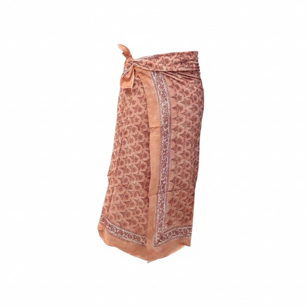 Sarong Pareo in cotone 100% – Block print fatto a mano | 110 x 185 cm - variante 17 -