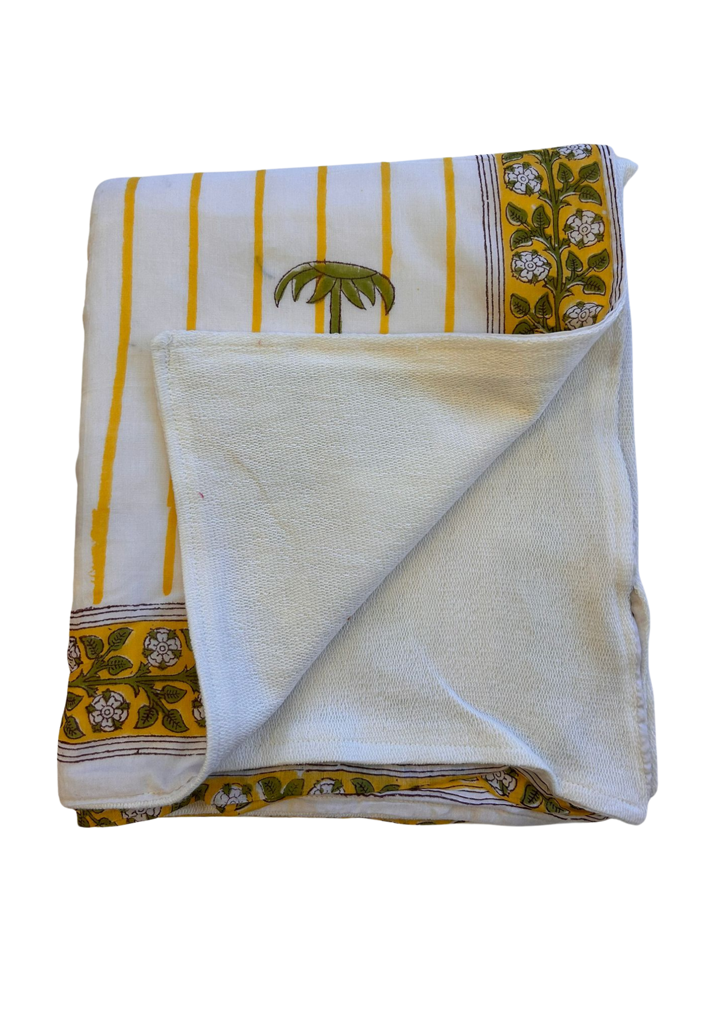 GOA - Telo Mare Block Printed e Spugna – 110 x 190 cm