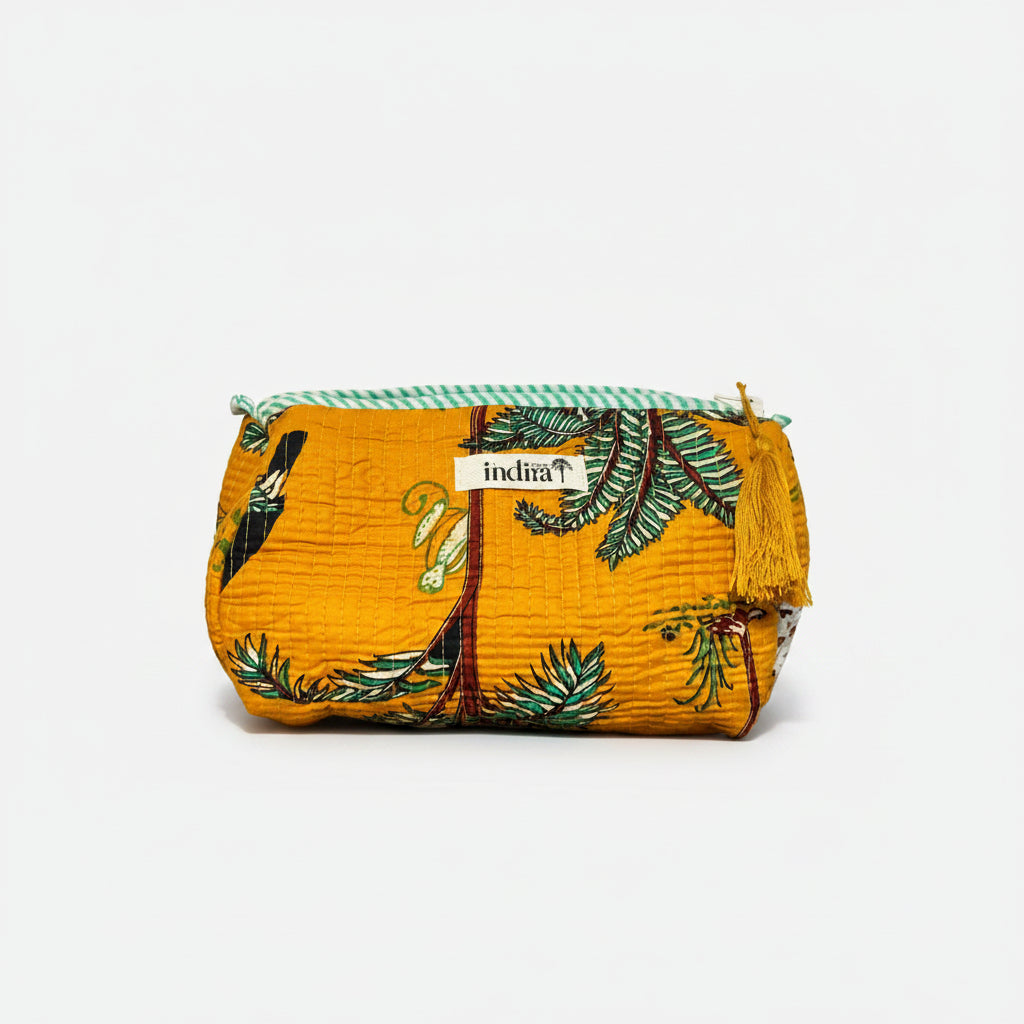 Pochette in cotone trapuntato GIUNGLA - dimensione MEDIUM
