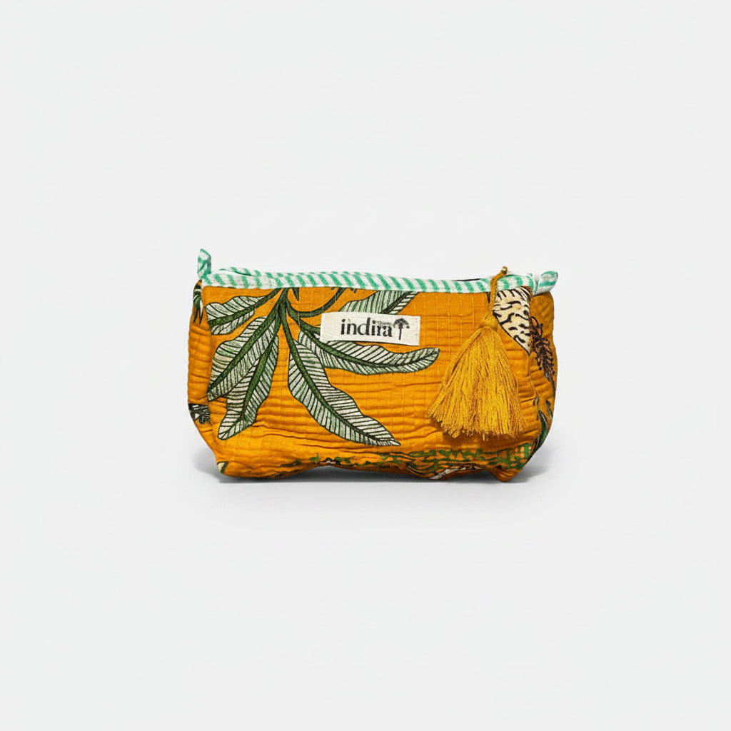 Pochette in cotone trapuntato giungla - dimensione SMALL