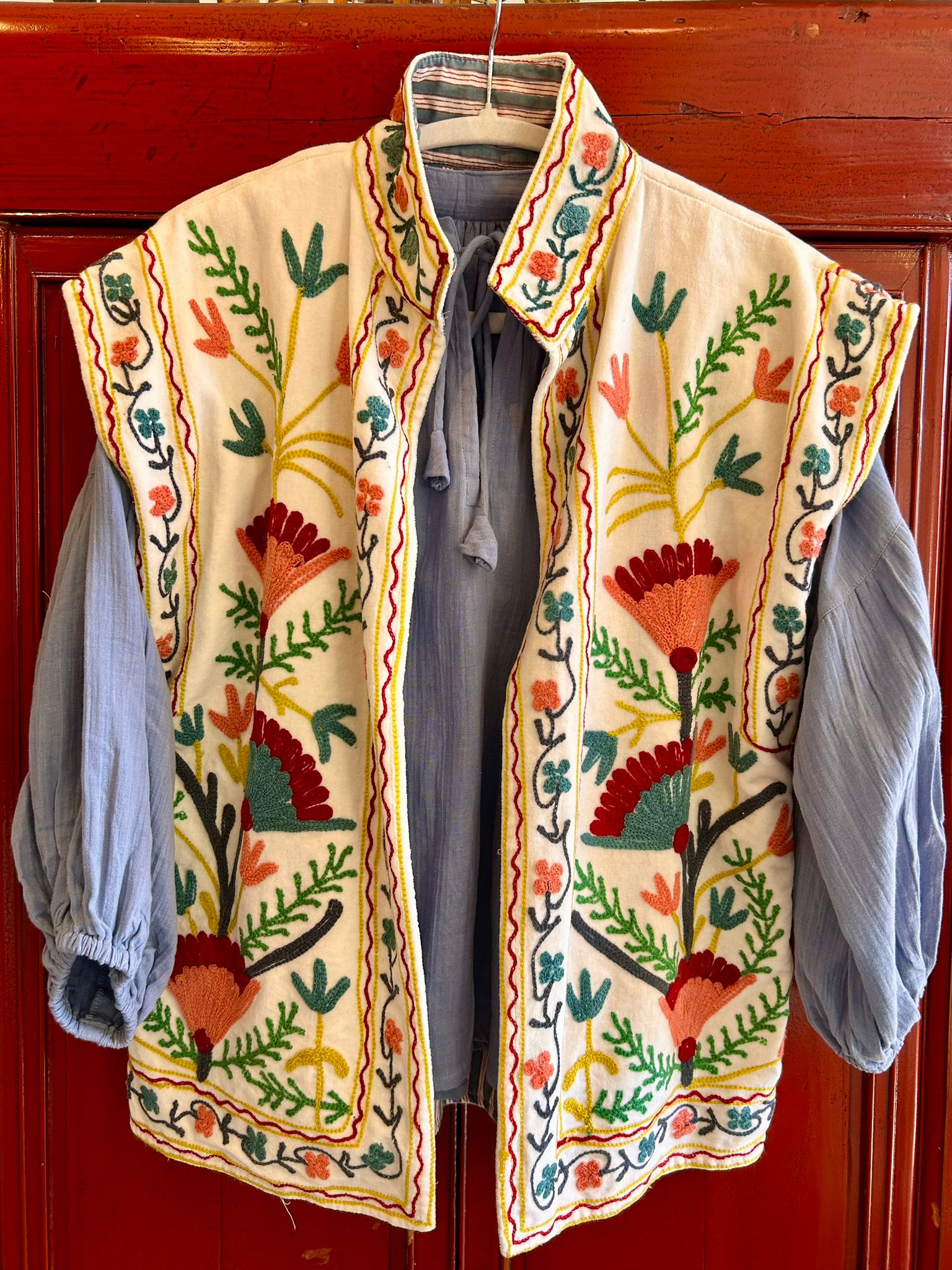 DARLING - Gilet Artigianale in Velluto Ricamato