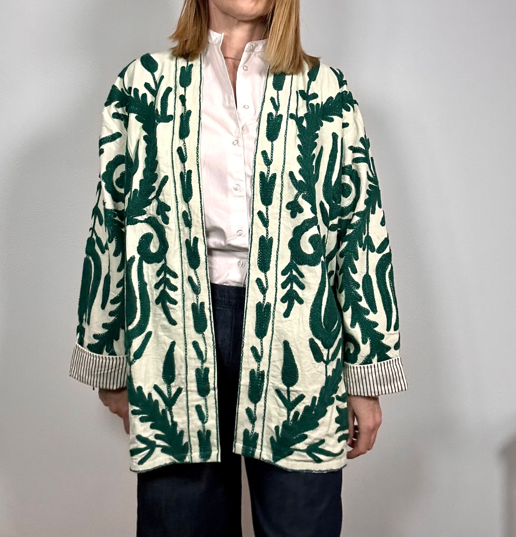 SPRITZ Kimono - Suzani in cotone lungo con tasche