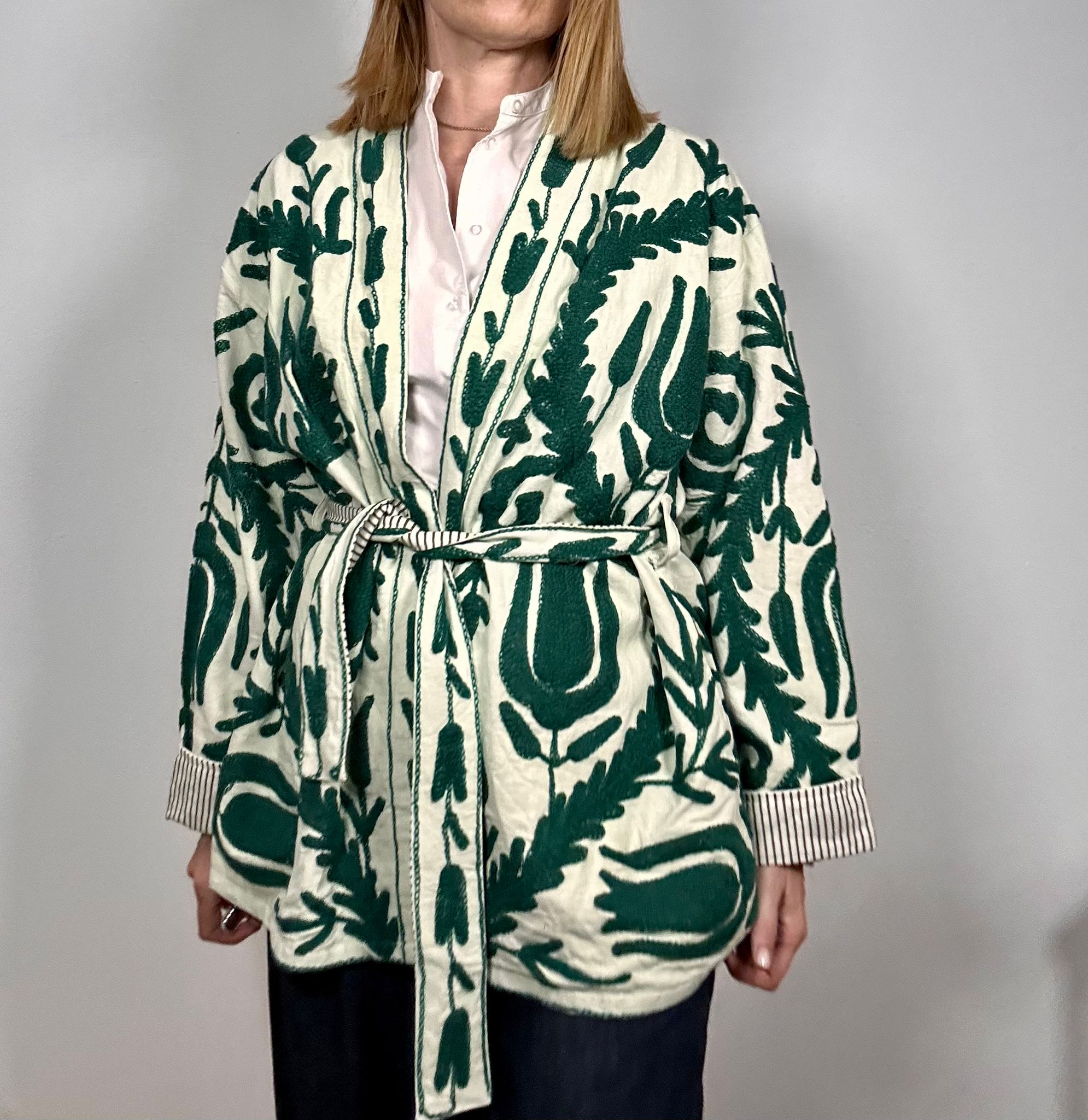 SPRITZ Kimono - Suzani in cotone lungo con tasche