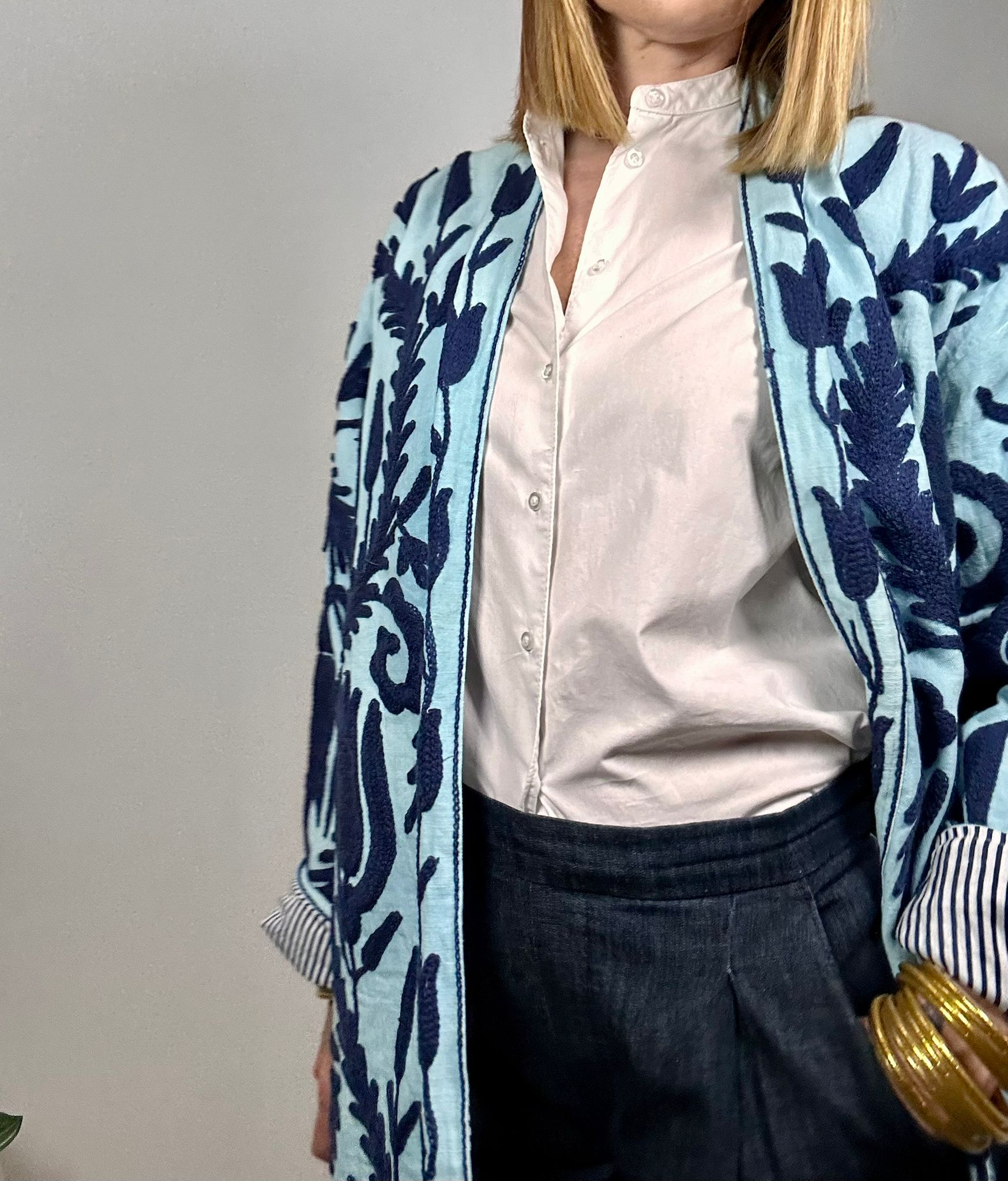 SPRITZ Kimono - Suzani in cotone lungo con tasche