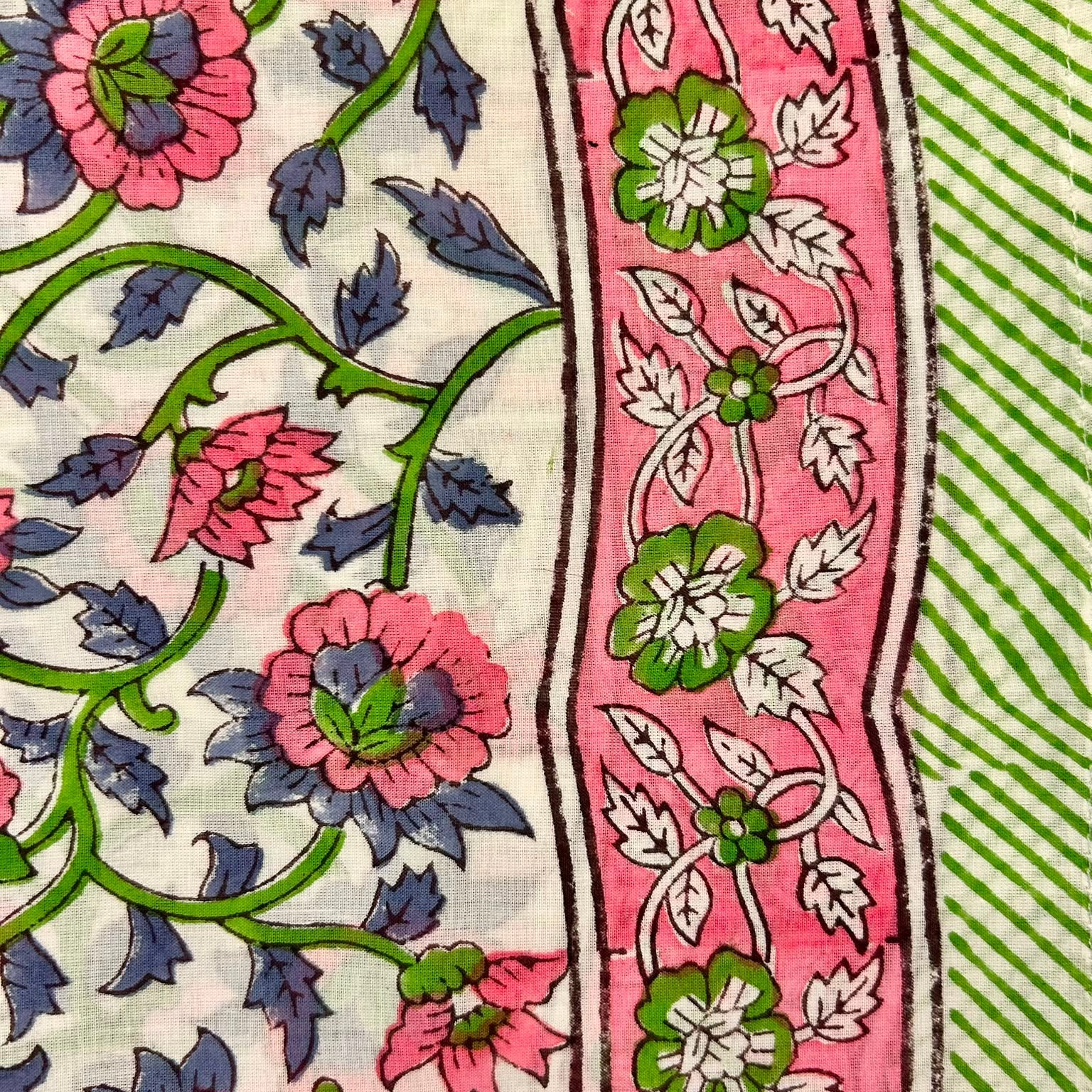 Sarong Pareo in Cotone 100% – Block Print Indiano | 100 x 170 cm - variante A11 -