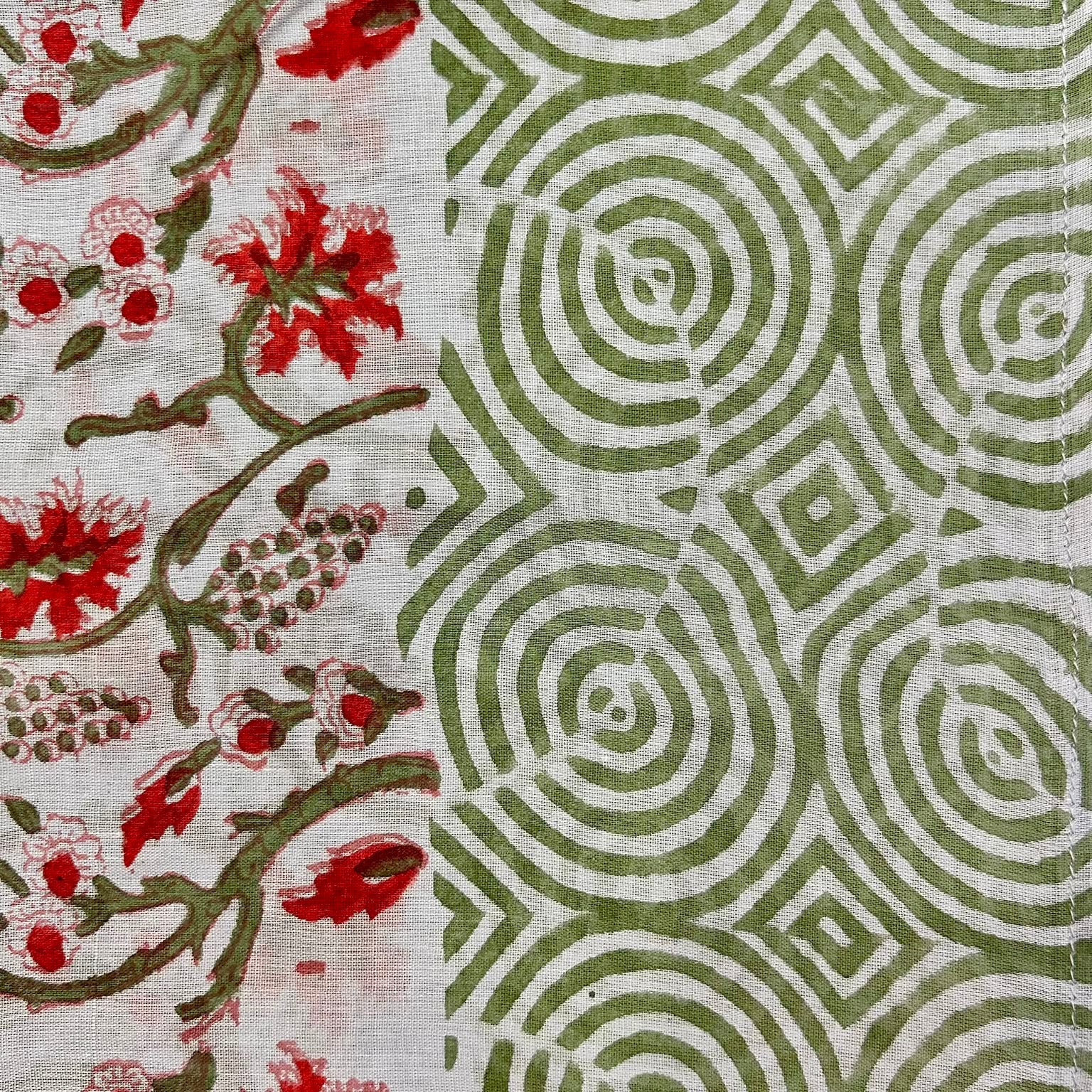 Sarong Pareo in Cotone 100% – Block Print Indiano | 100 x 170 cm - variante A13 -