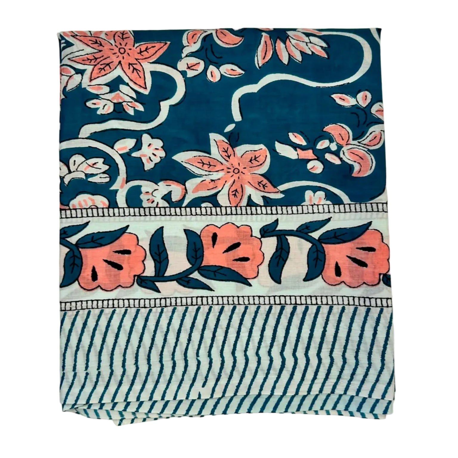 Sarong Pareo in Cotone 100% – Block Print Indiano | 100 x 170 cm - variante A3 -