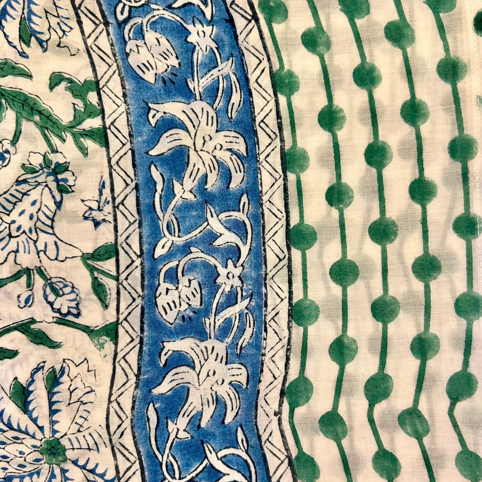 Sarong Pareo in Cotone 100% – Block Print Indiano | 100 x 170 cm - variante A8 -