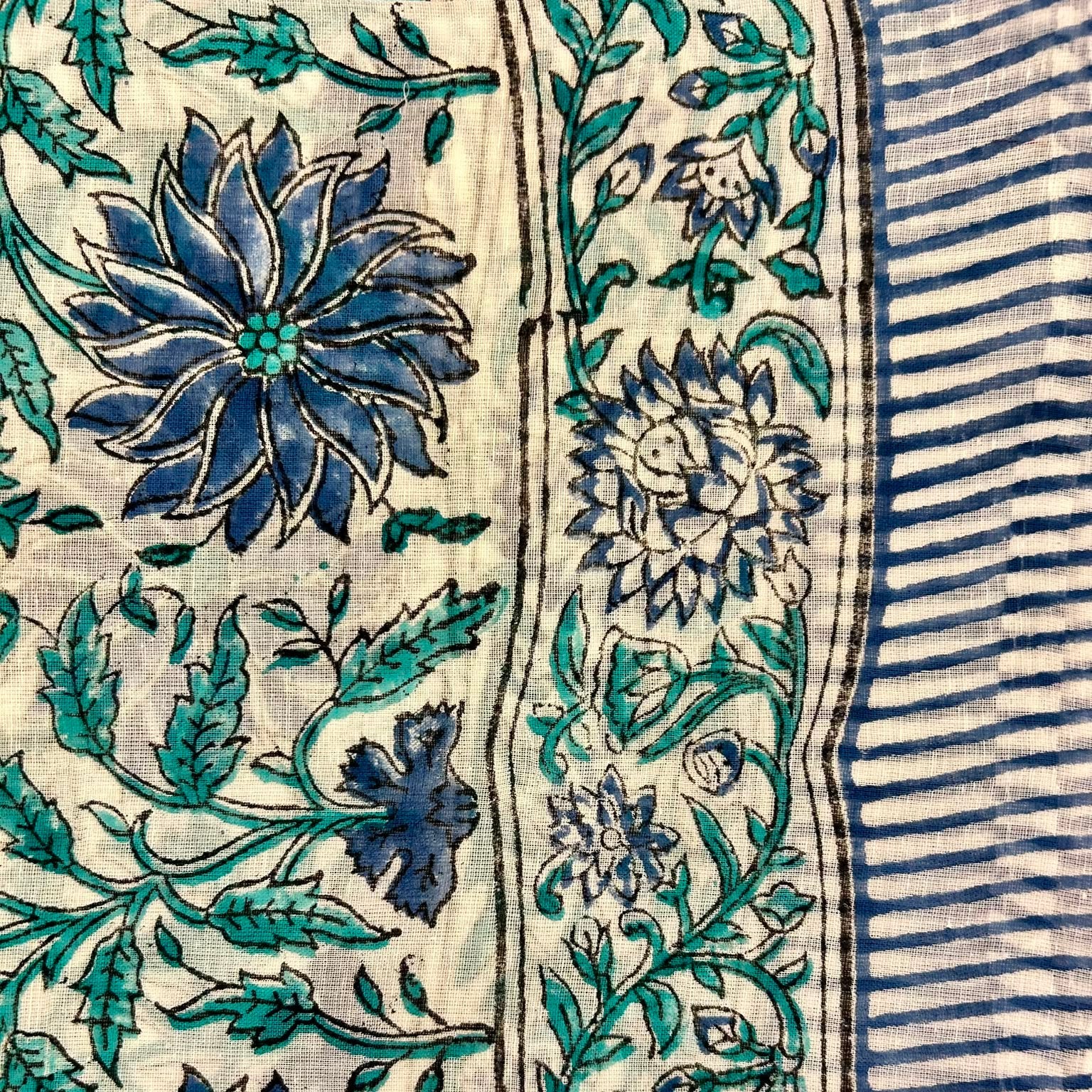 Sarong Pareo in Cotone 100% – Block Print Indiano | 100 x 170 cm - variante A22 -
