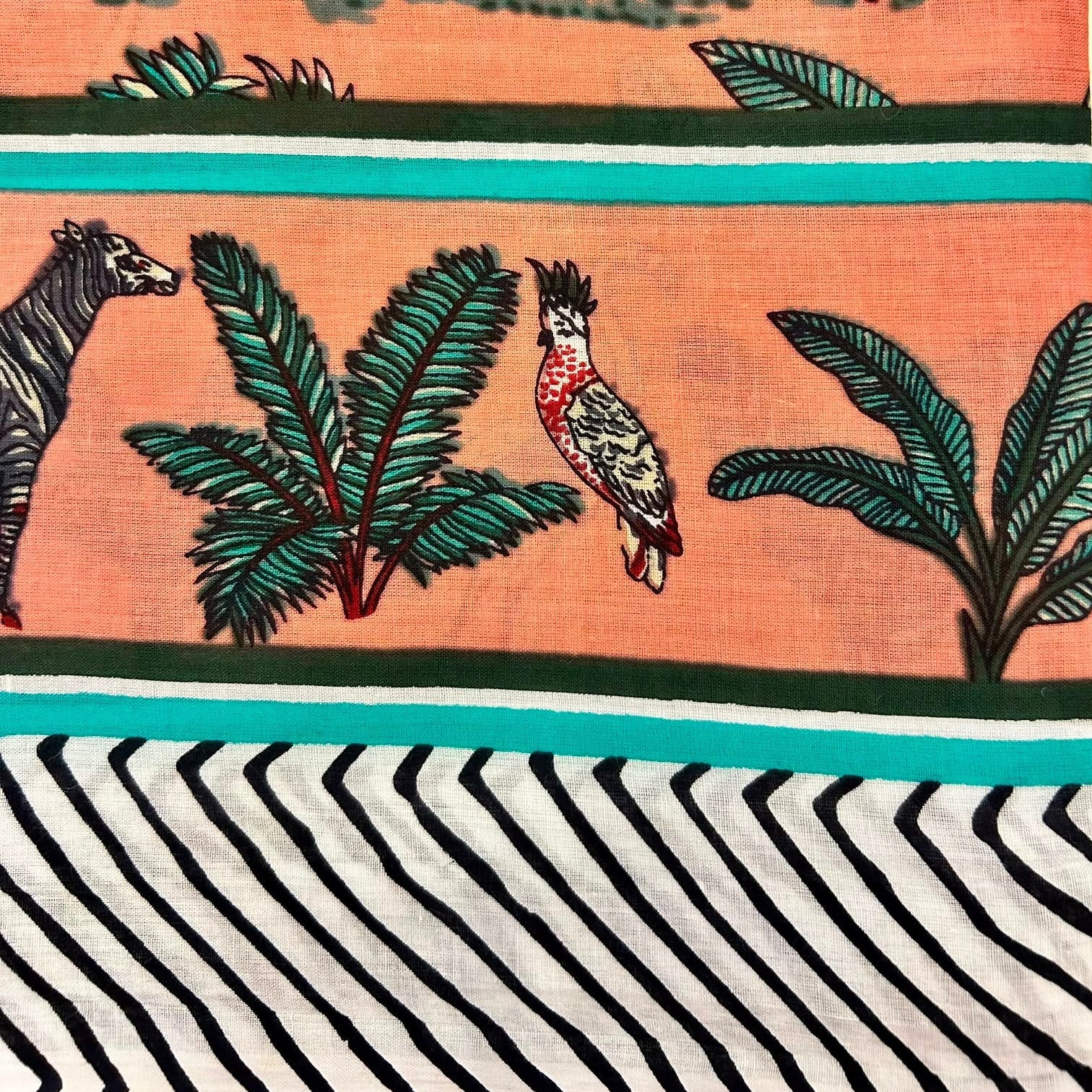 Sarong Pareo in Cotone 100% – Block Print Indiano | 100 x 170 cm - variante A19 -