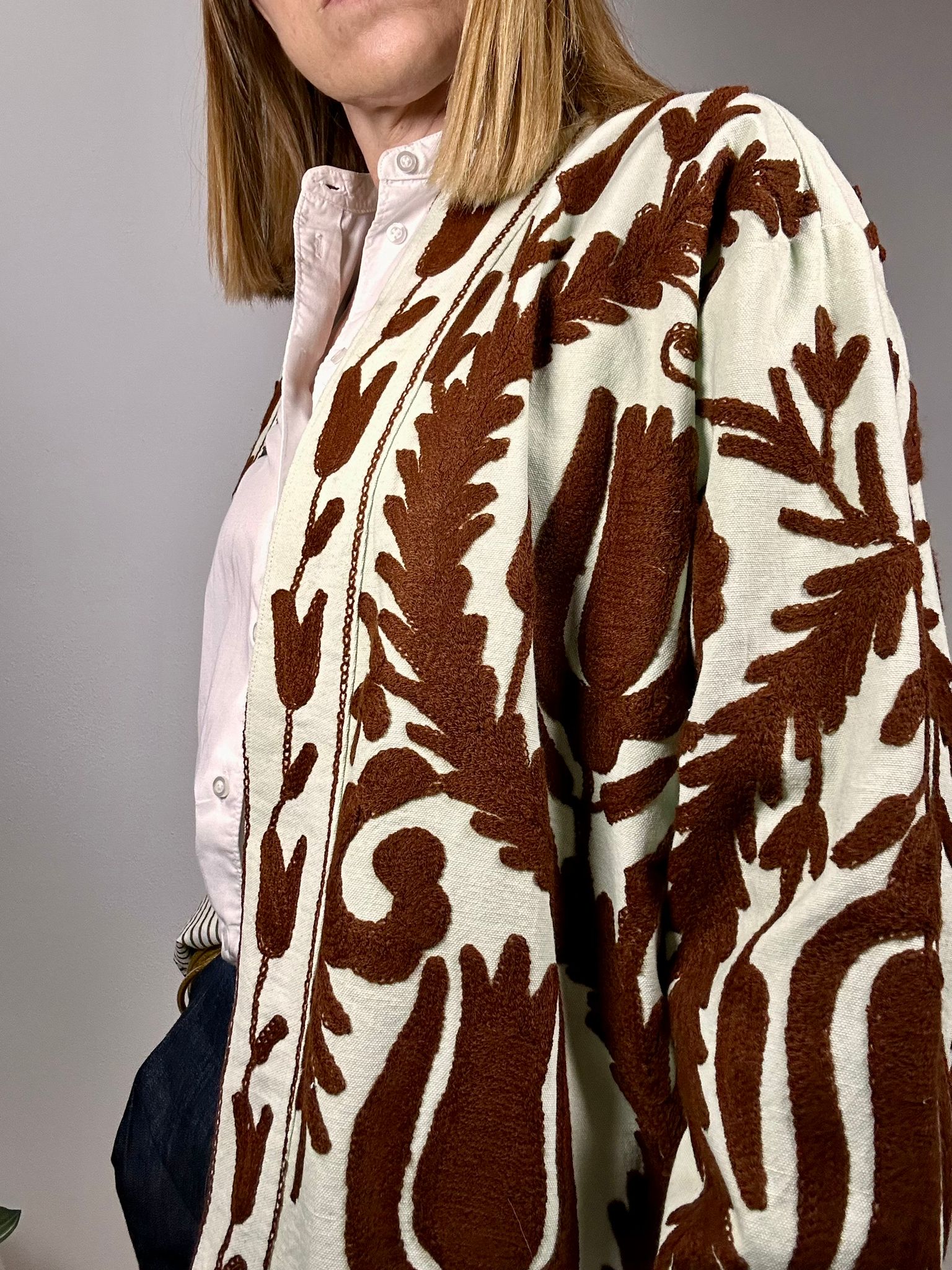 SPRITZ Kimono - Suzani in cotone lungo con tasche