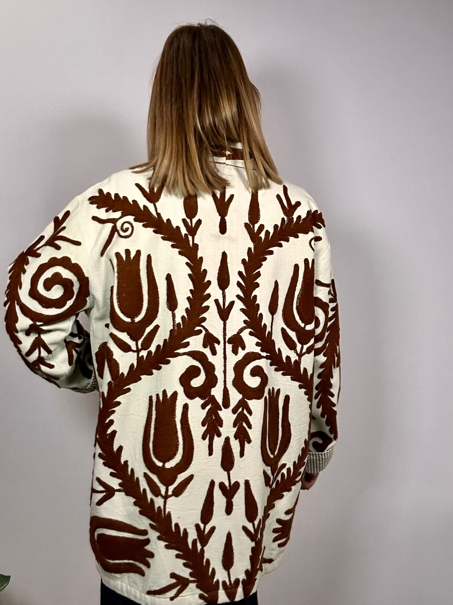 SPRITZ Kimono - Suzani in cotone lungo con tasche