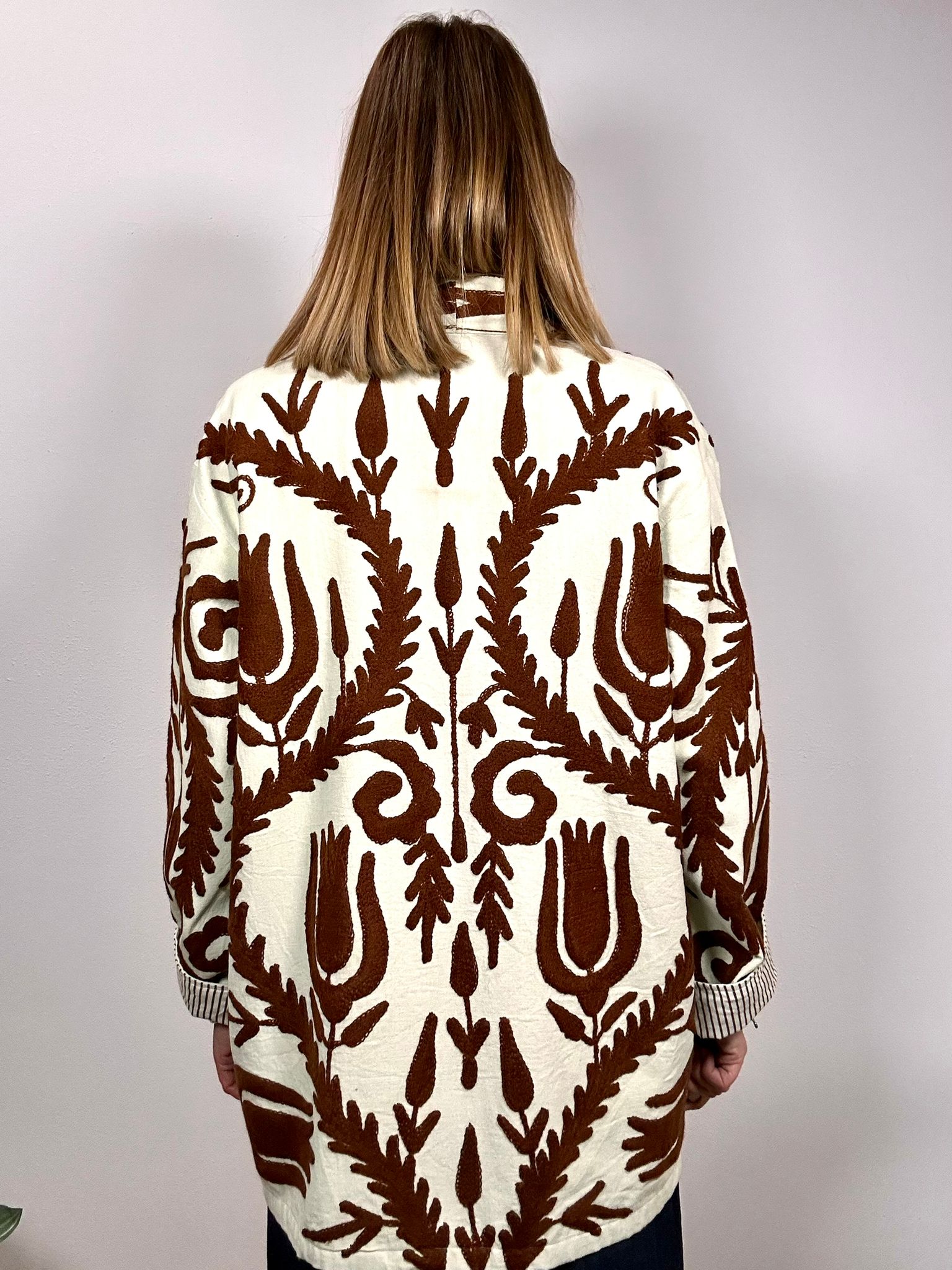 SPRITZ Kimono - Suzani in cotone lungo con tasche
