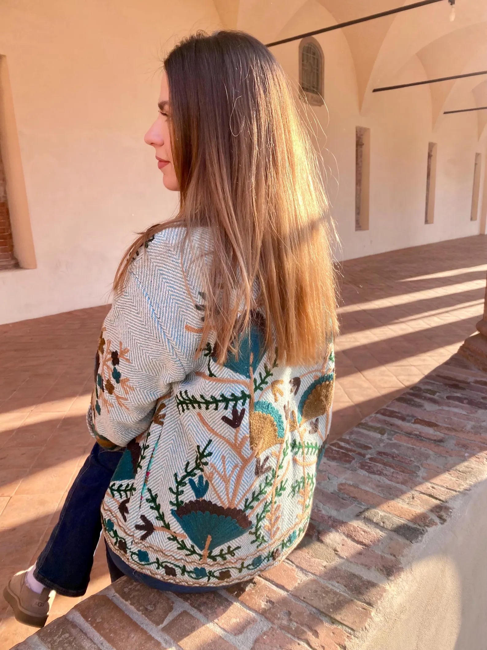 FOLKROSE - Giacca Folk Ricamata a Fiori – Boho Jacket Donna, Artigianale Colorata