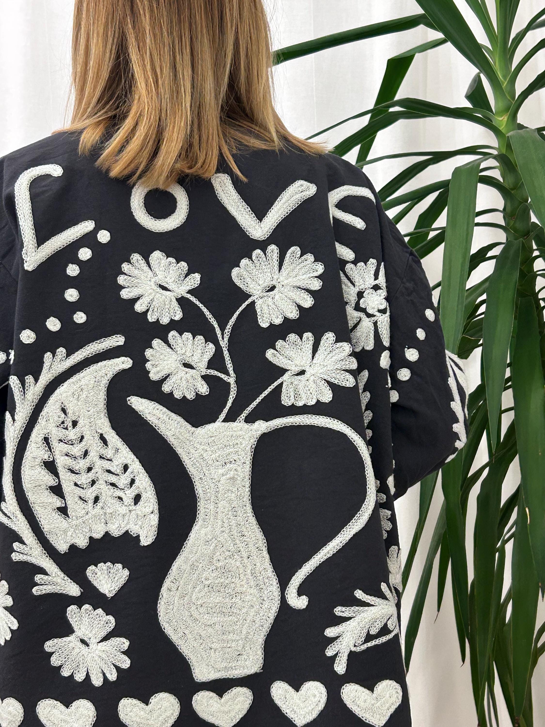 LOVE/DREAM/HEART Giacca over ricamata
