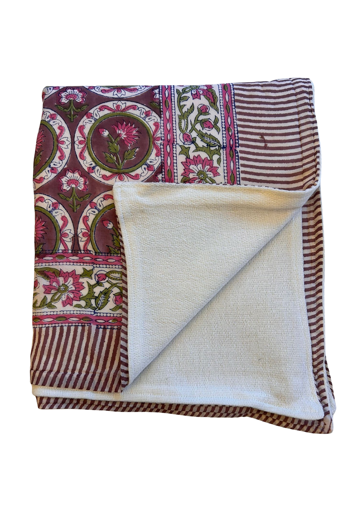 GOA - Telo Mare Block Printed  e Spugna – 110 x 190 cm