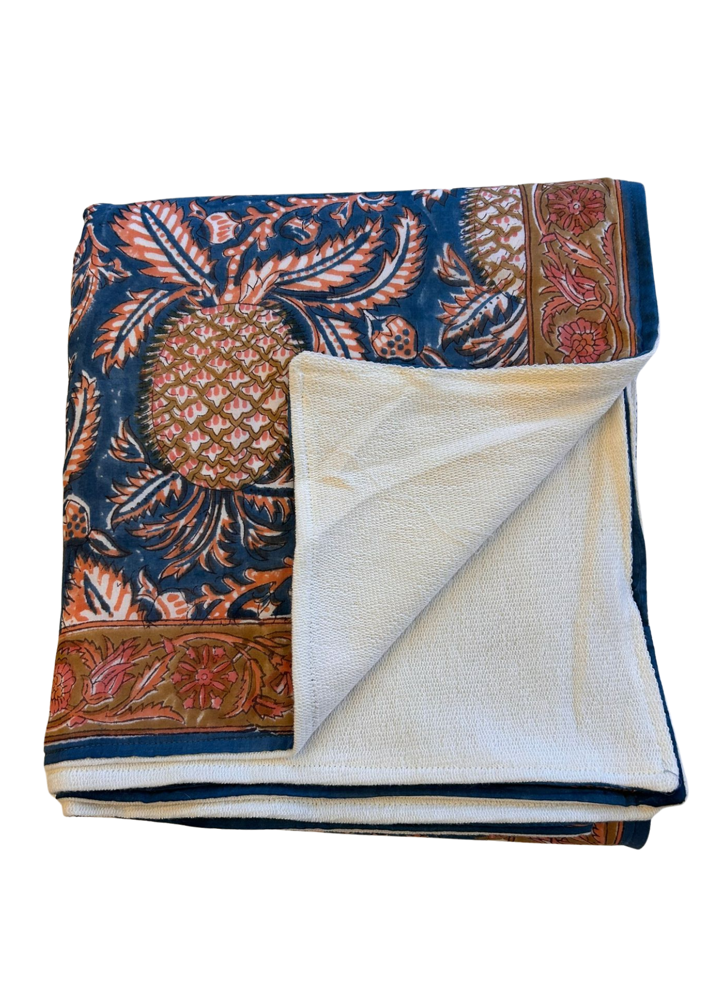 GOA - Telo Mare Block Printed  e Spugna – 110 x 190 cm