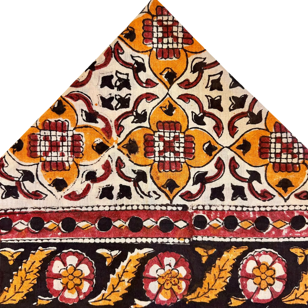 Sienna - Bandana in mussola di cotone 100% Block Print - variante arancio nero