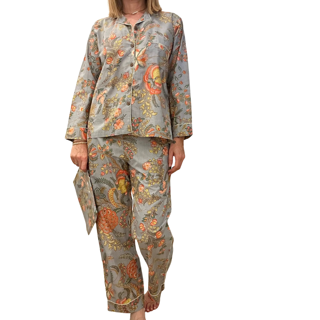 Jaipur Set – Completo 3 Pezzi in Cotone Block Print - ibisco -