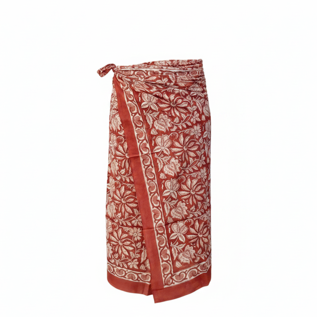 Sarong Pareo in cotone 100% – Block print fatto a mano | 110 x 185 cm - variante 13 -
