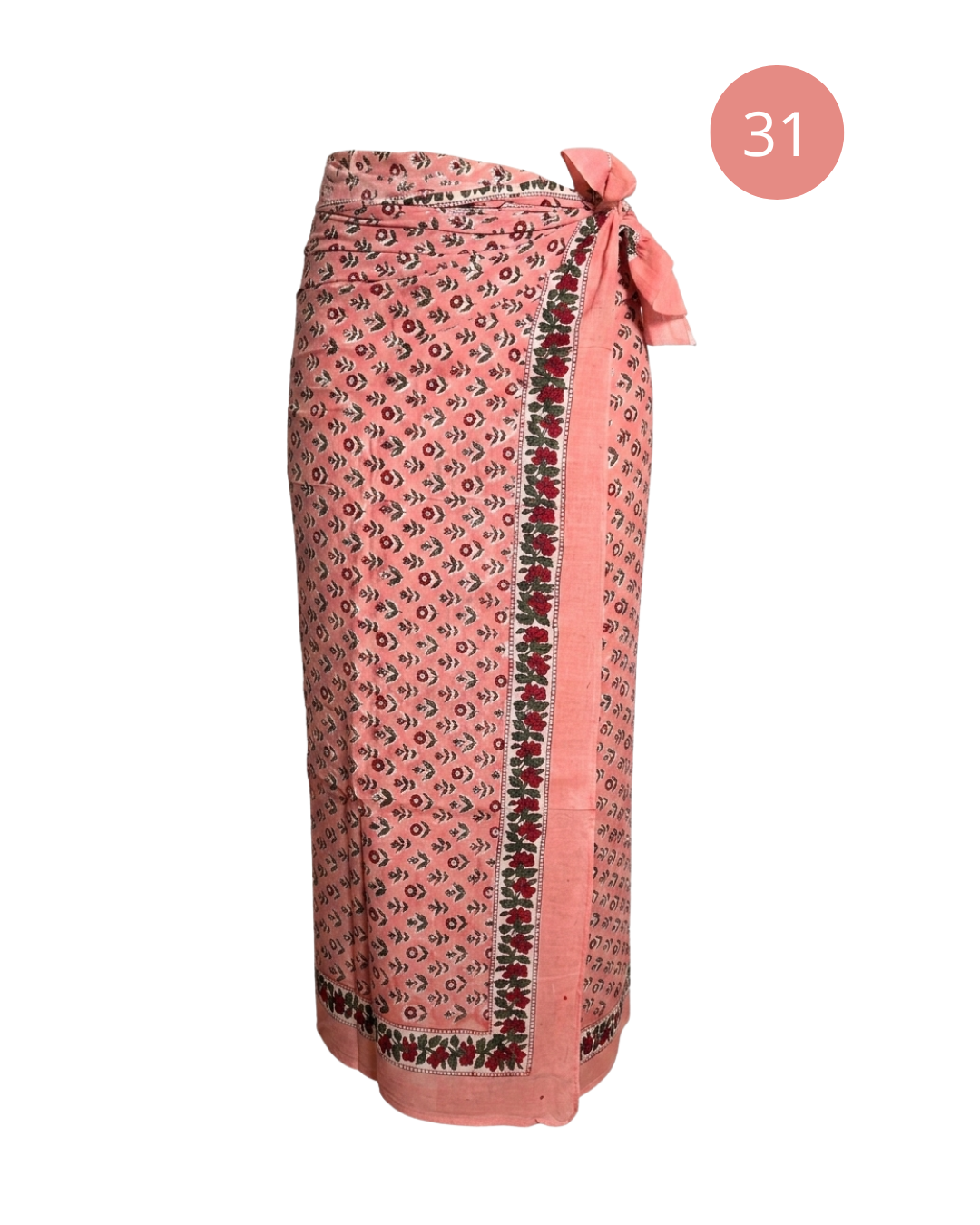 Sarong Pareo in cotone 100% – Block print fatto a mano | 110 x 185 cm