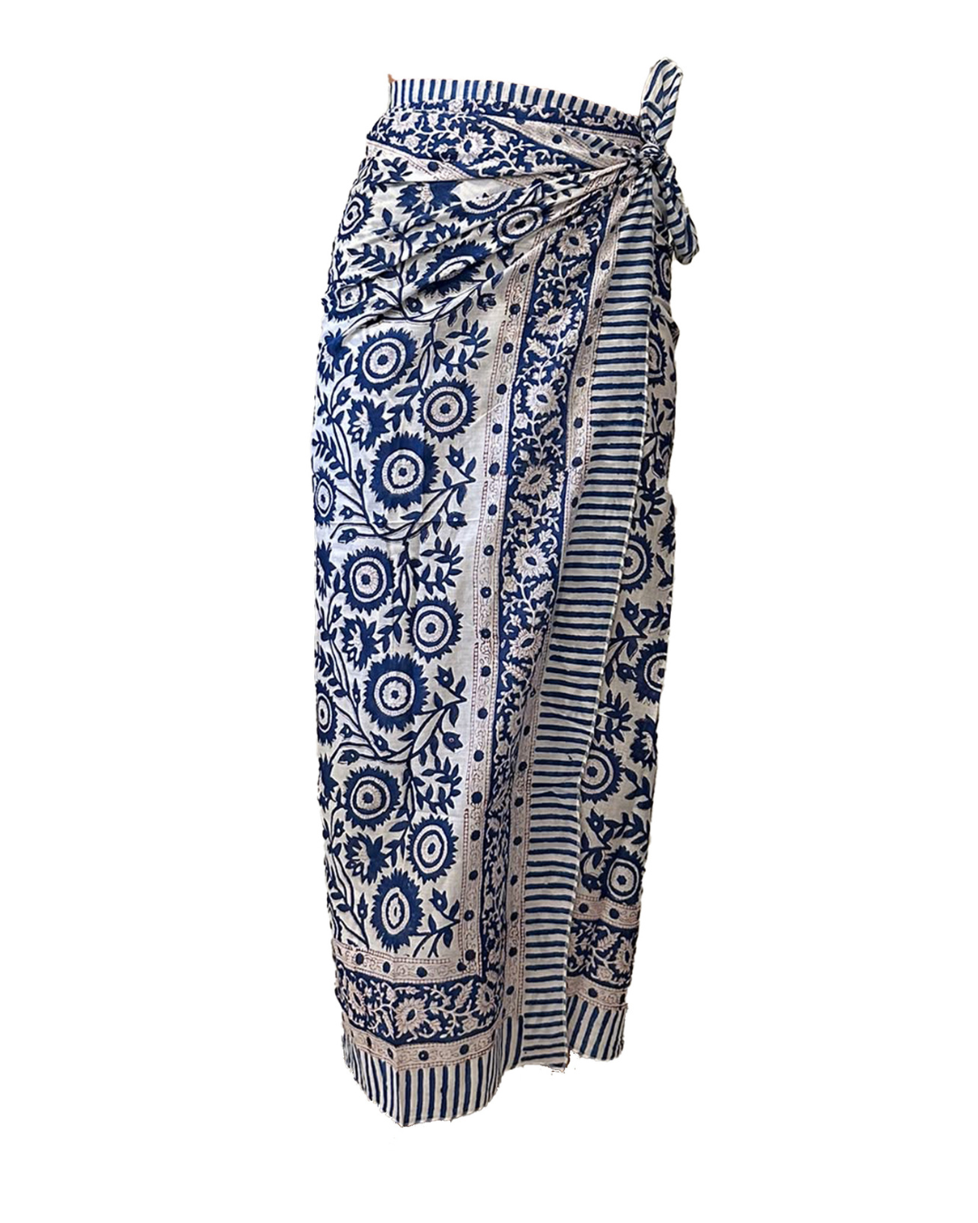 Sarong Pareo in Cotone 100% – Block Print Indiano | 110 x 170 cm - variante 300 -