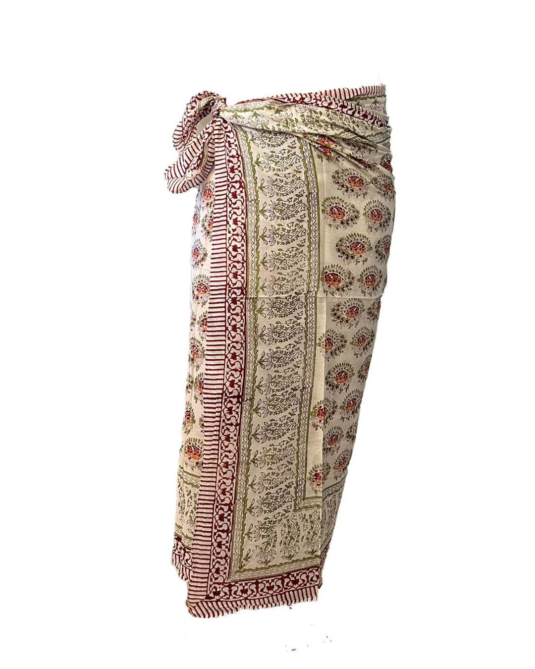 Sarong Pareo in Cotone 100% – Block Print Indiano | 110 x 170 cm - variante 302 -