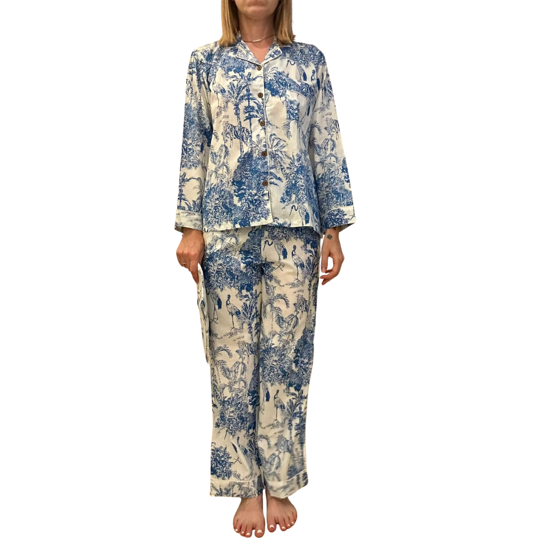 Jaipur Set – Completo 3 Pezzi in Cotone Block Print - heritage blu -