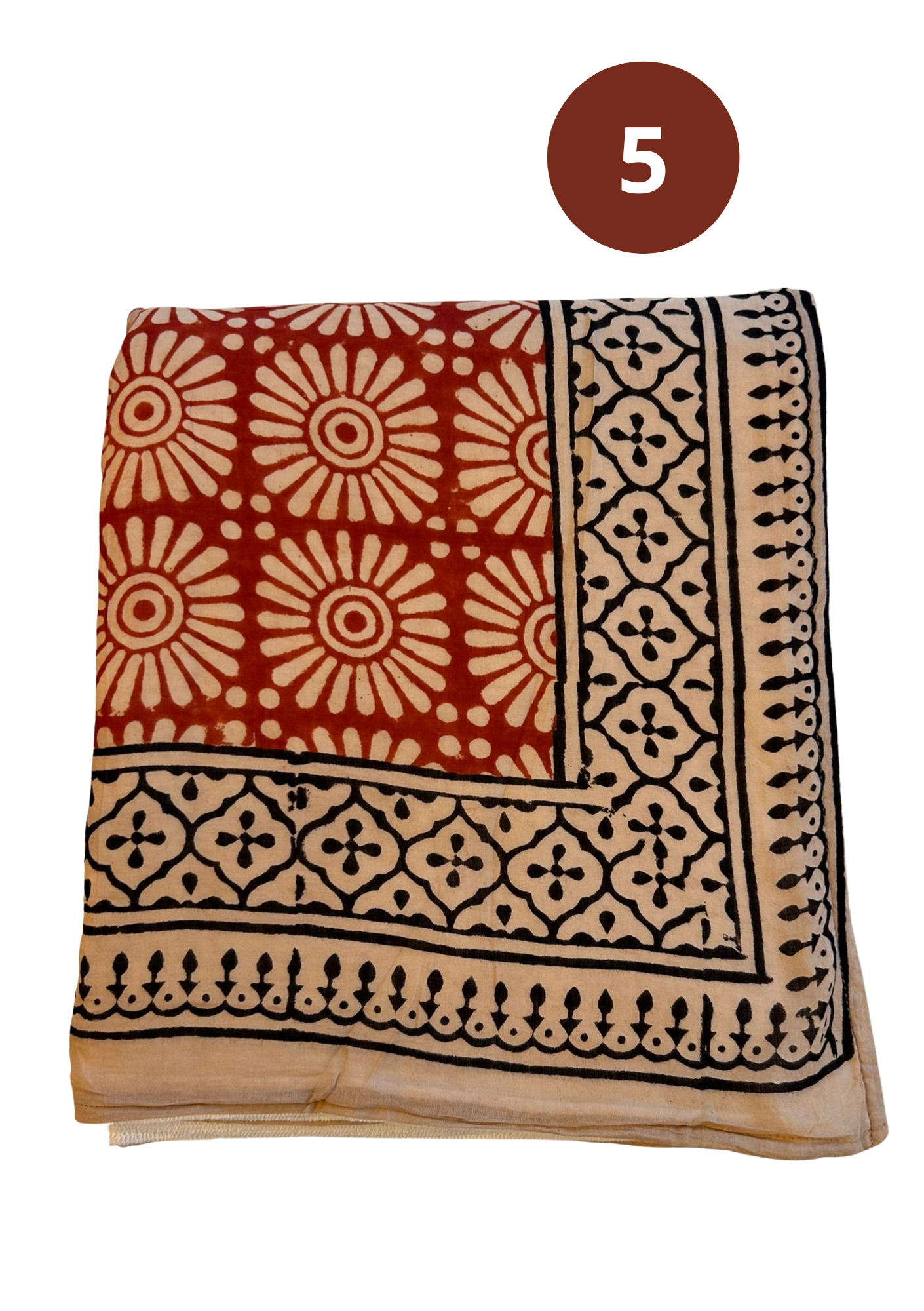 GOA - Telo Mare Block Printed  e Spugna – 110 x 190 cm