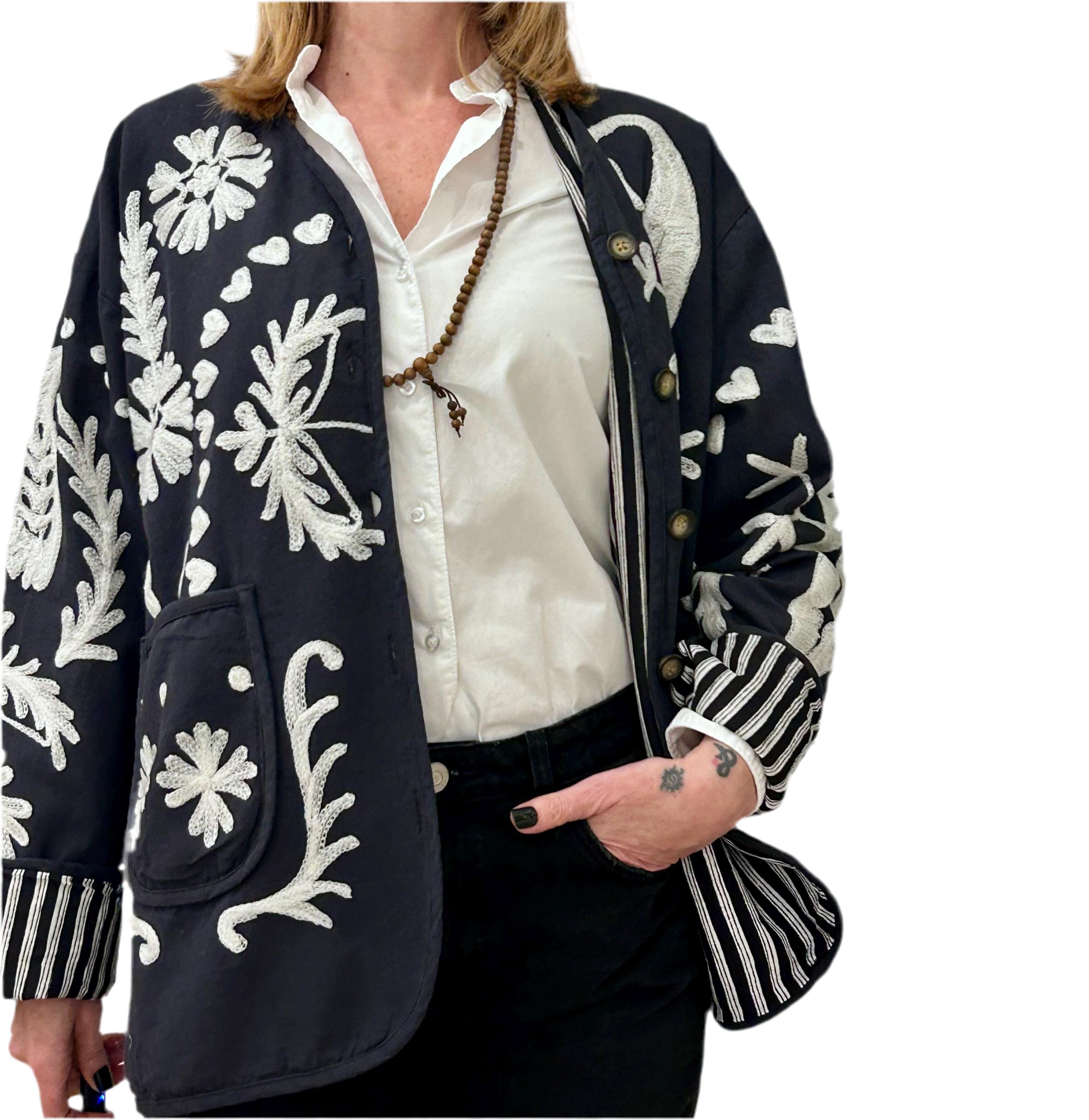 LOVE/DREAM/HEART Giacca over ricamata