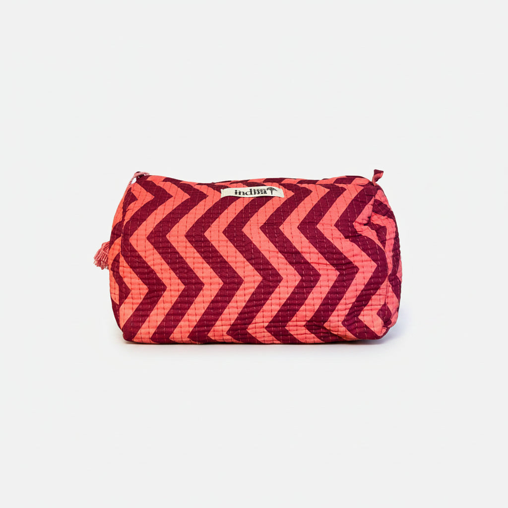 Pochette in cotone trapuntato zig zag - dimensione MEDIUM