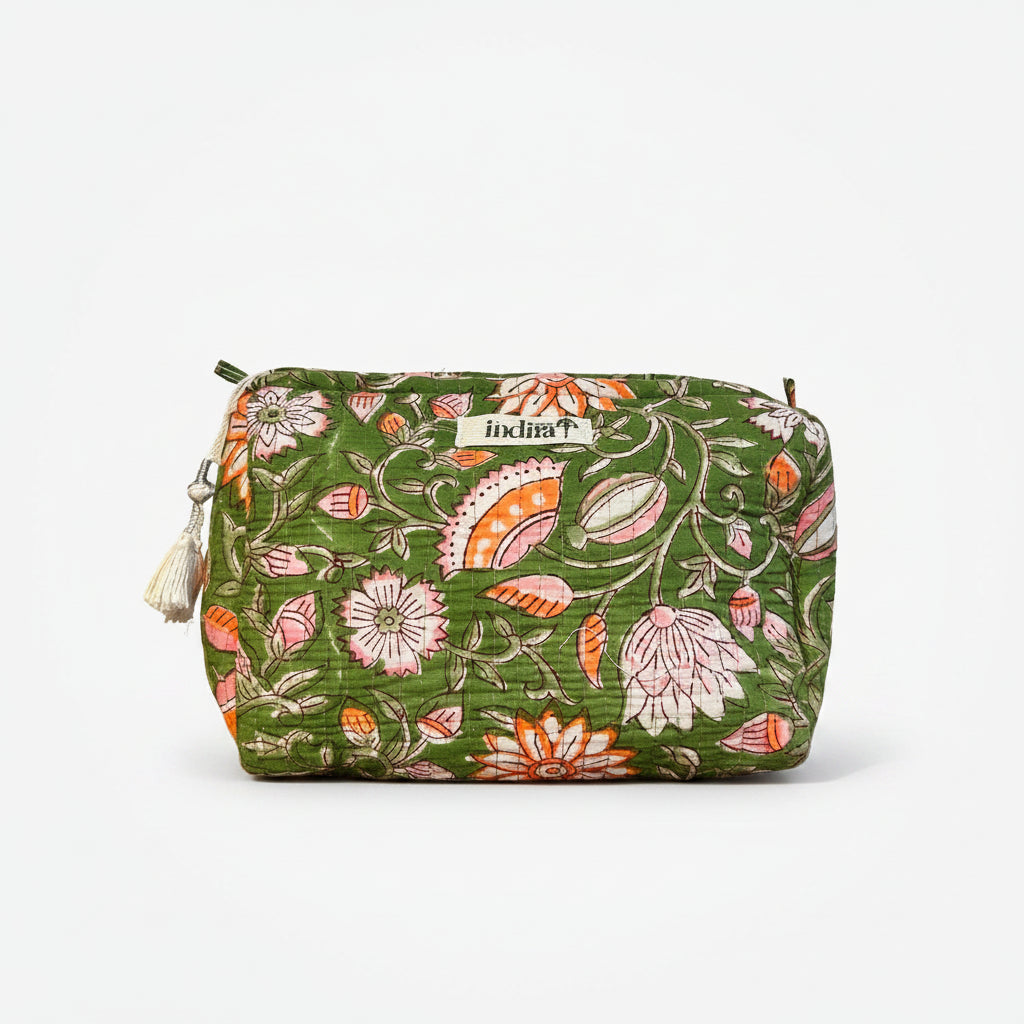 Pochette in cotone trapuntato VERDE - dimensione LARGE