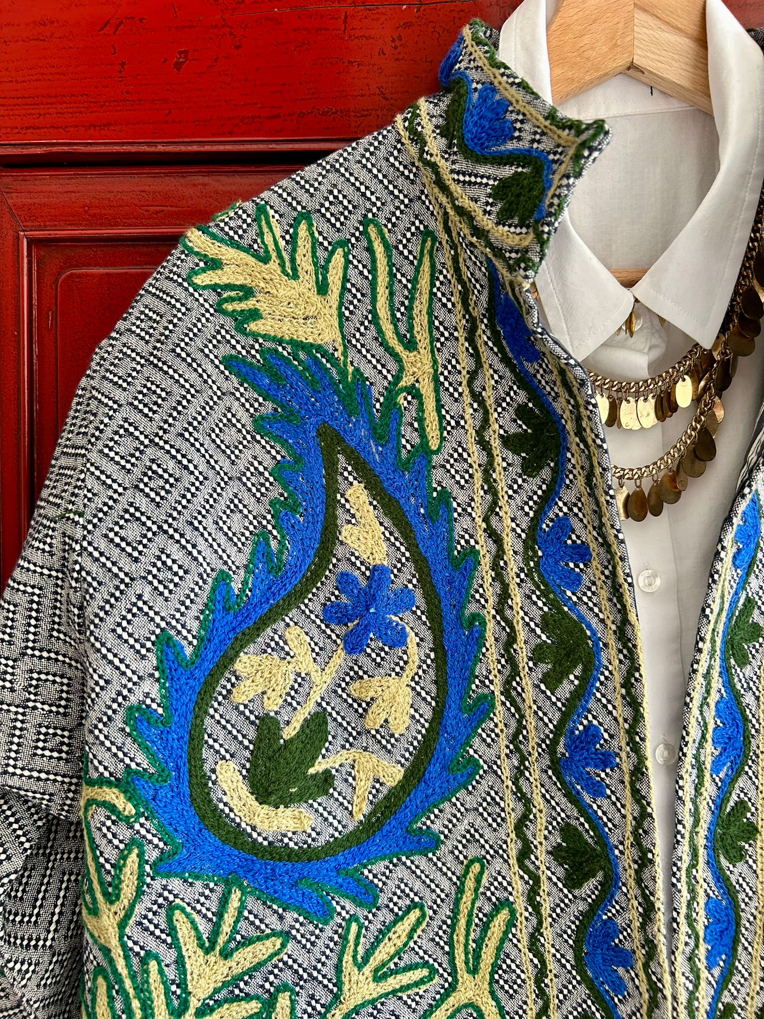 SUZANI ARIA – Giacca Artigianale Leggera in Cotone con Fodera Block Print