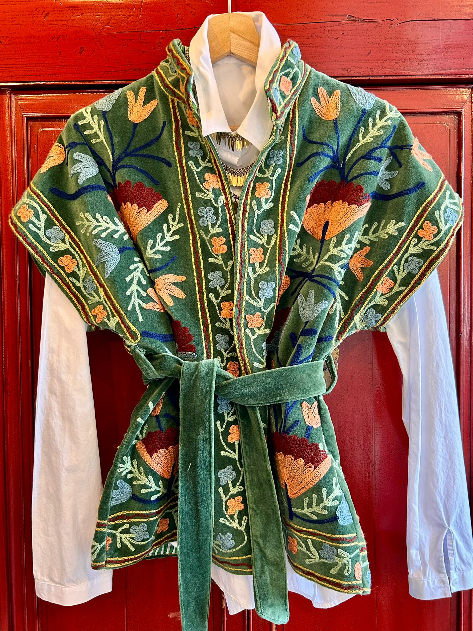 DARLING - Gilet Artigianale in Velluto Ricamato