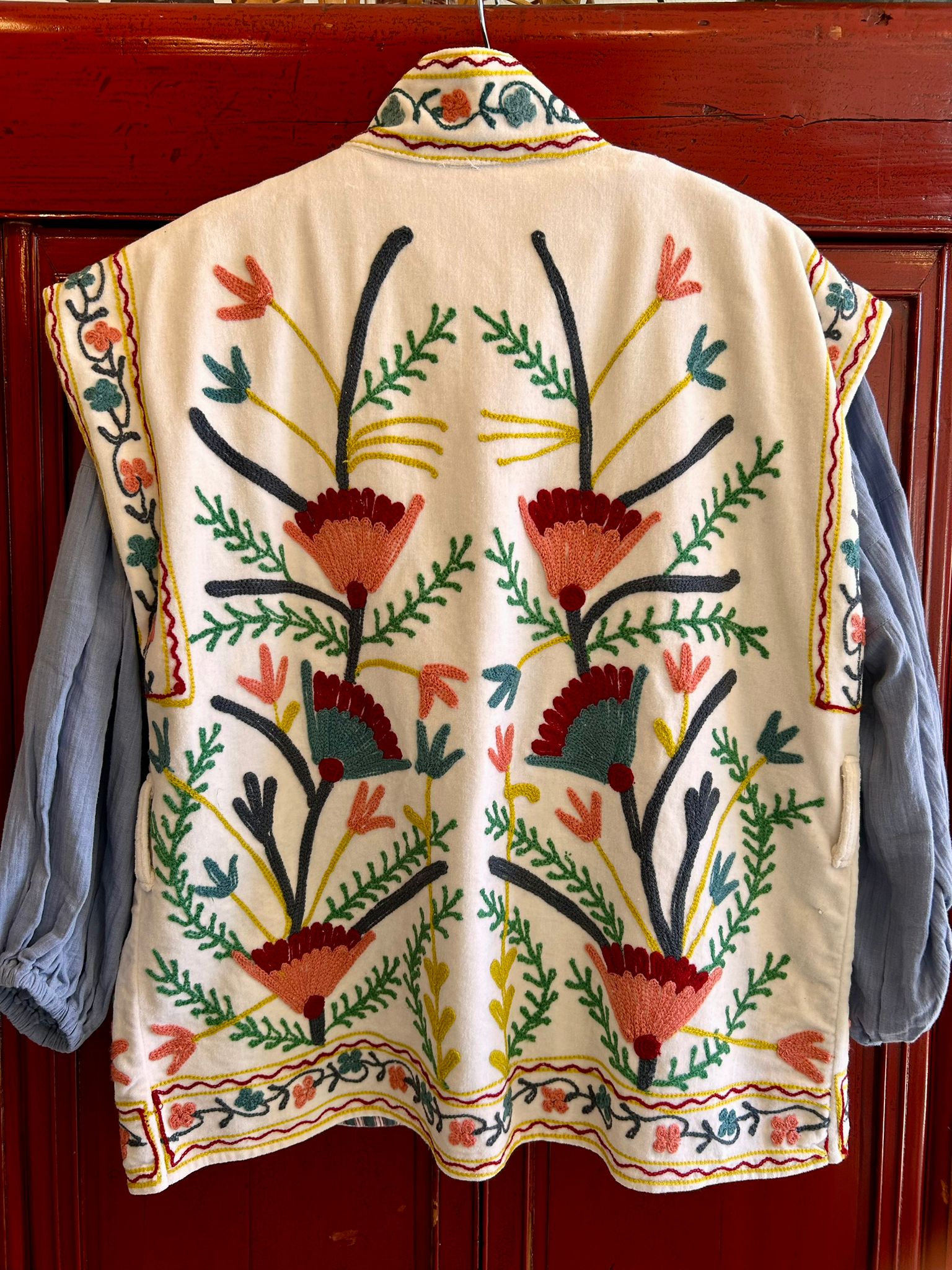 DARLING - Gilet Artigianale in Velluto Ricamato
