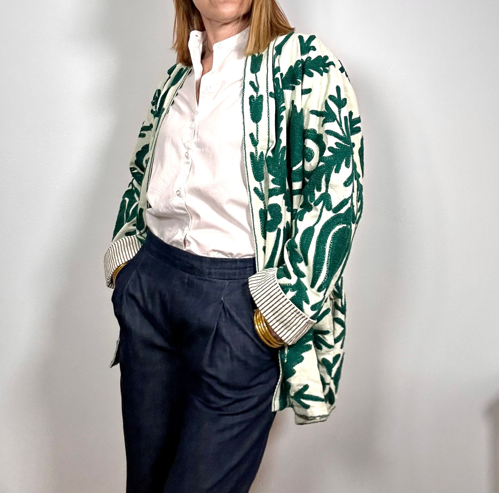 SPRITZ Kimono - Suzani in cotone lungo con tasche