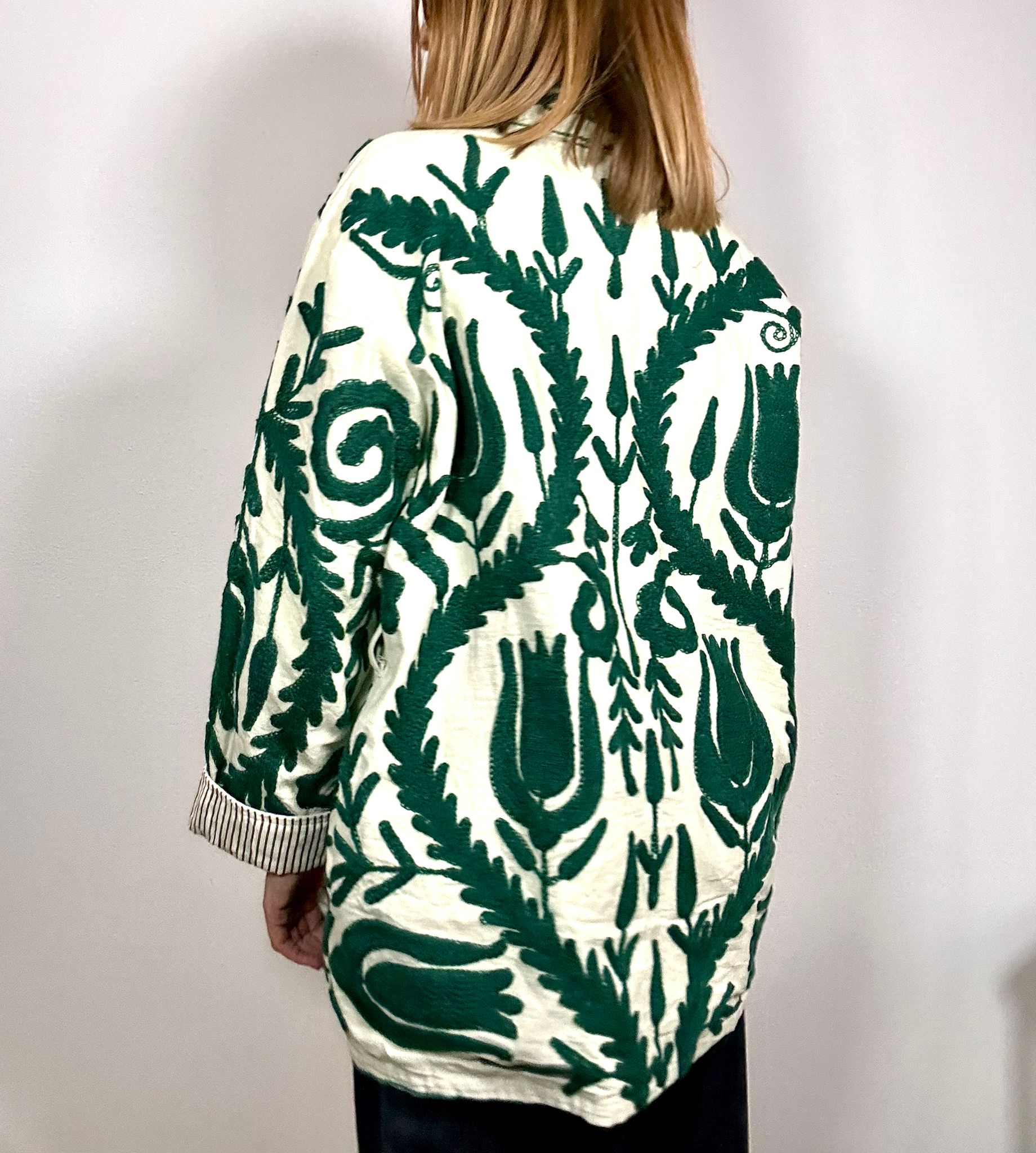 SPRITZ Kimono - Suzani in cotone lungo con tasche