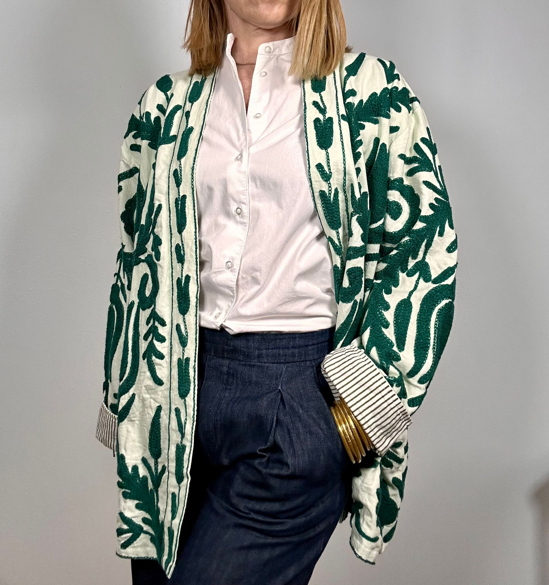 SPRITZ Kimono - Suzani in cotone lungo con tasche