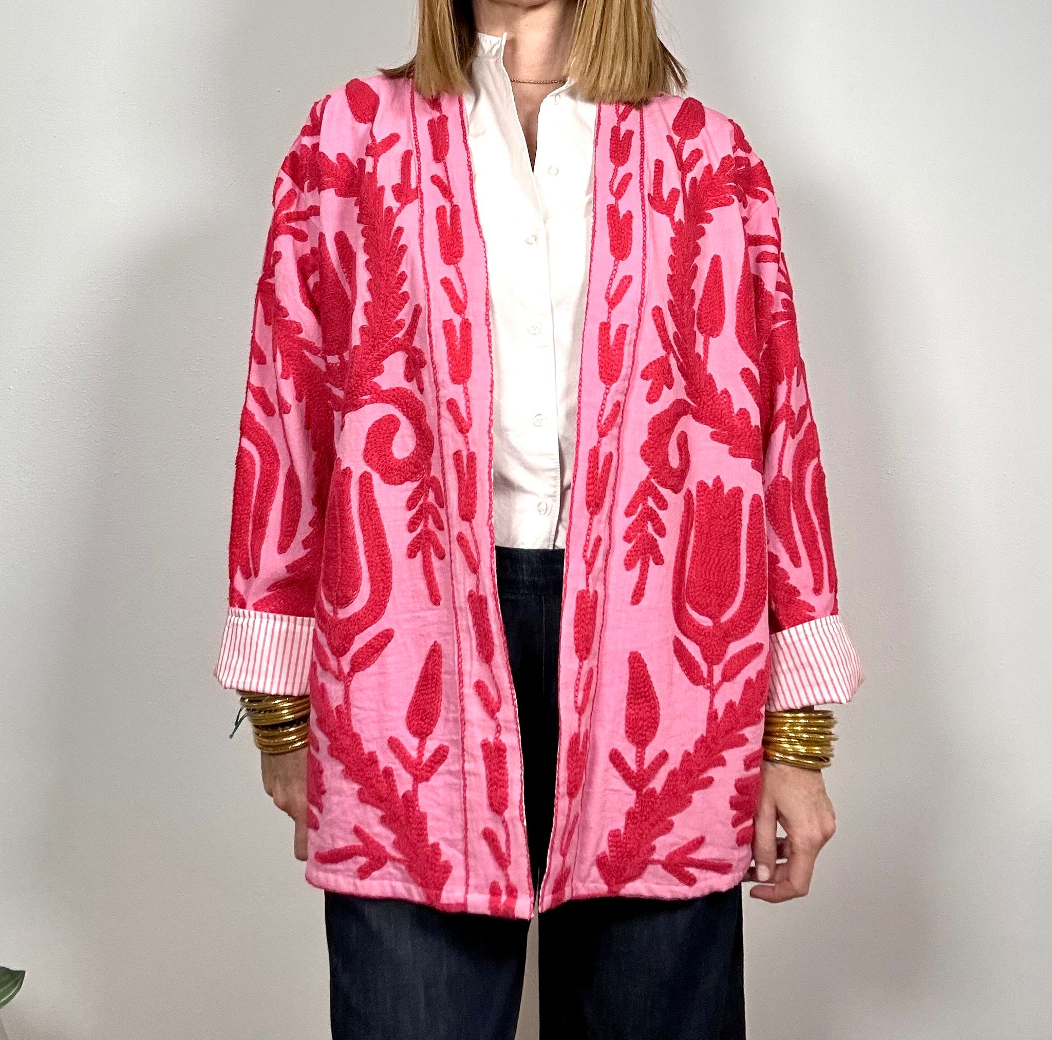 SPRITZ Kimono - Suzani in cotone lungo con tasche
