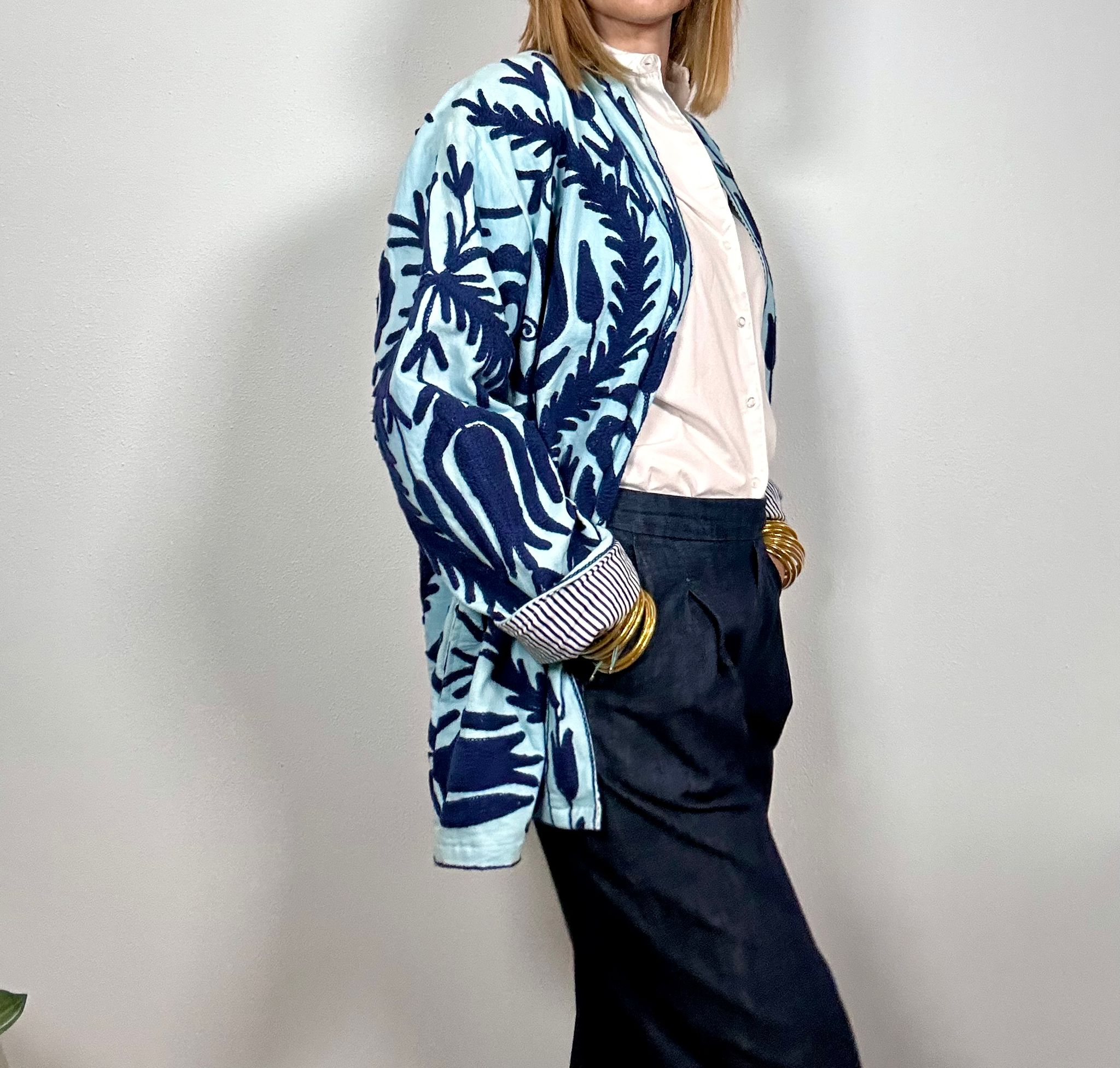 SPRITZ Kimono - Suzani in cotone lungo con tasche