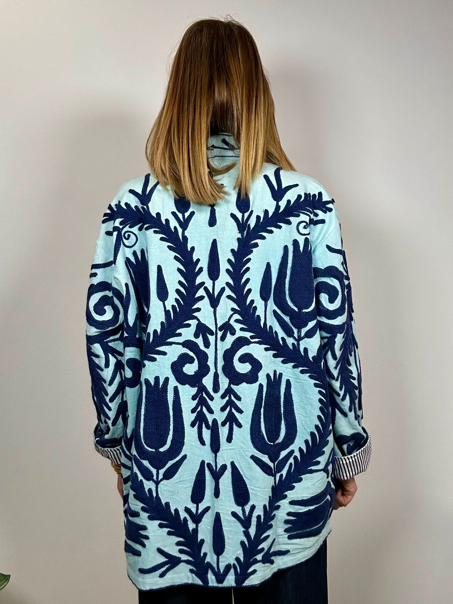 SPRITZ Kimono - Suzani in cotone lungo con tasche