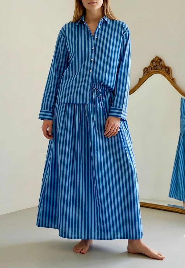 PALOMA Set - Completo Camicia e Gonna in  100% cotone Block Print