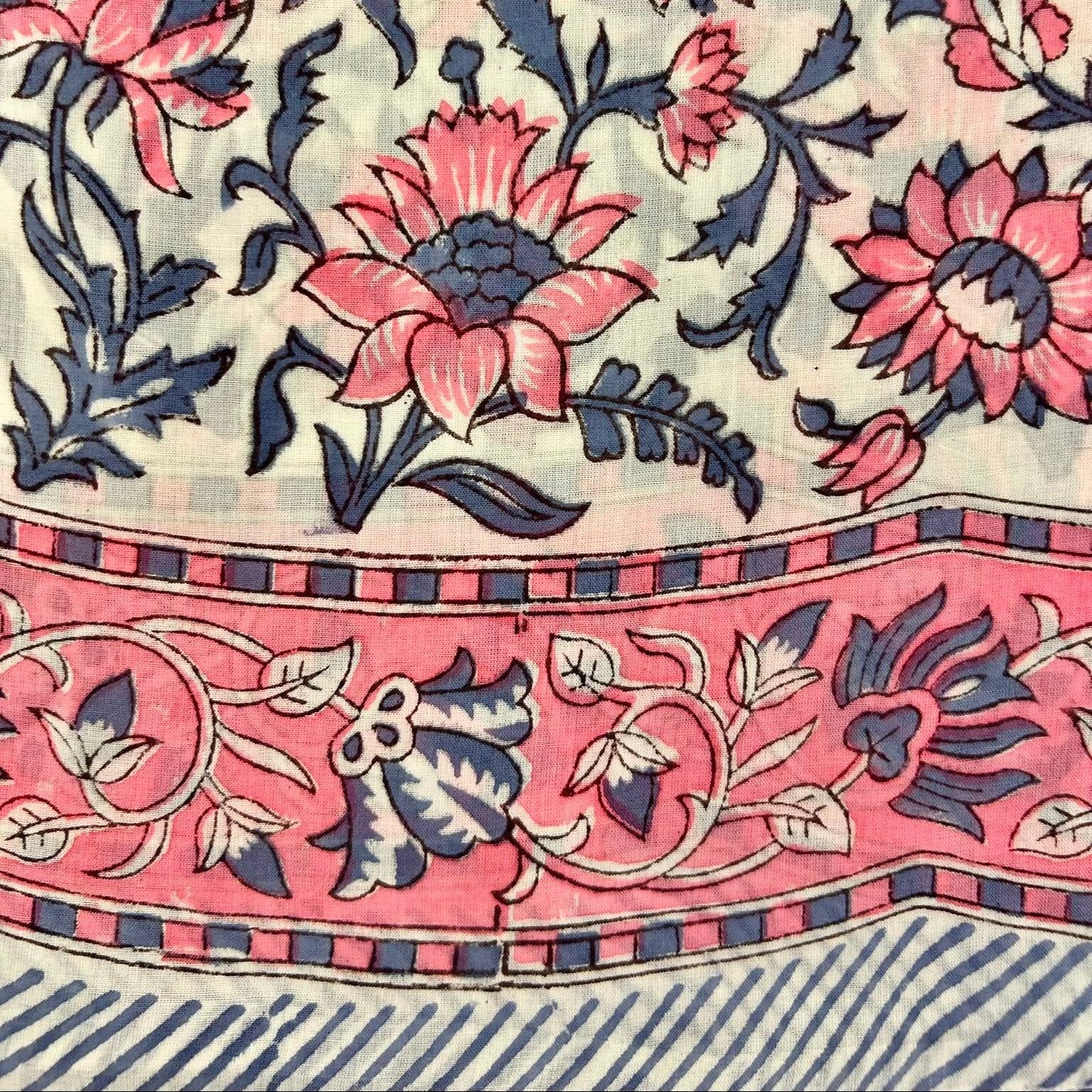 Sarong Pareo in Cotone 100% – Block Print Indiano | 100 x 170 cm - variante A17 -