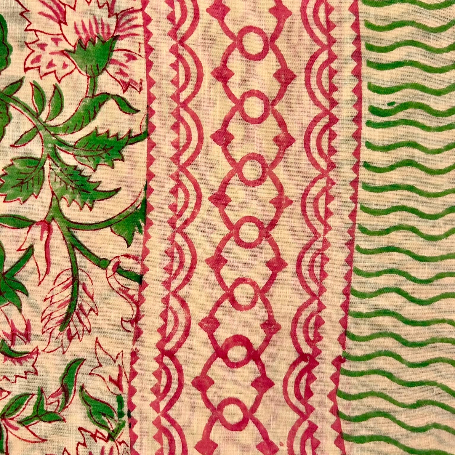Sarong Pareo in Cotone 100% – Block Print Indiano | 100 x 170 cm - variante A7 -