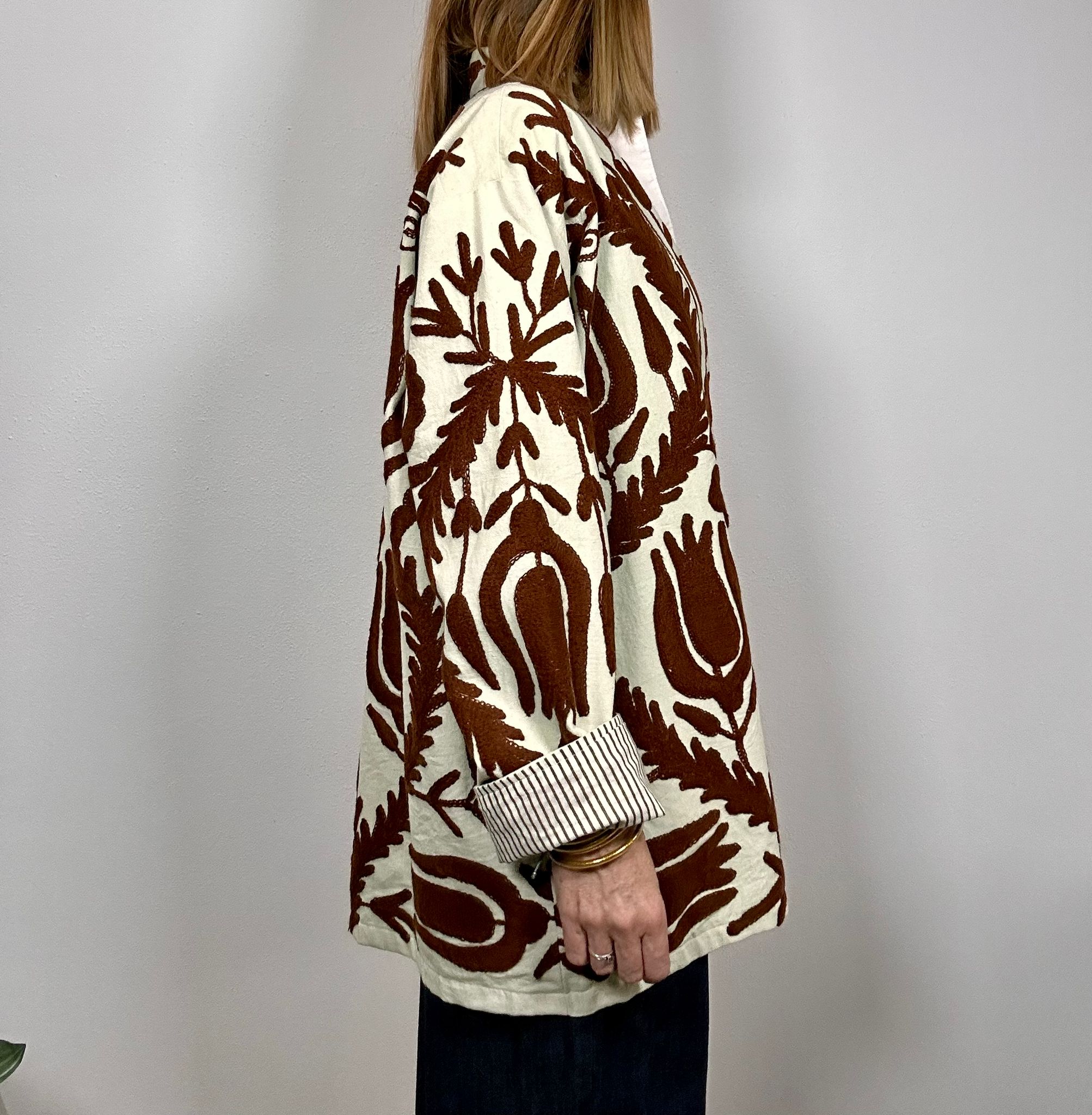SPRITZ Kimono - Suzani in cotone lungo con tasche