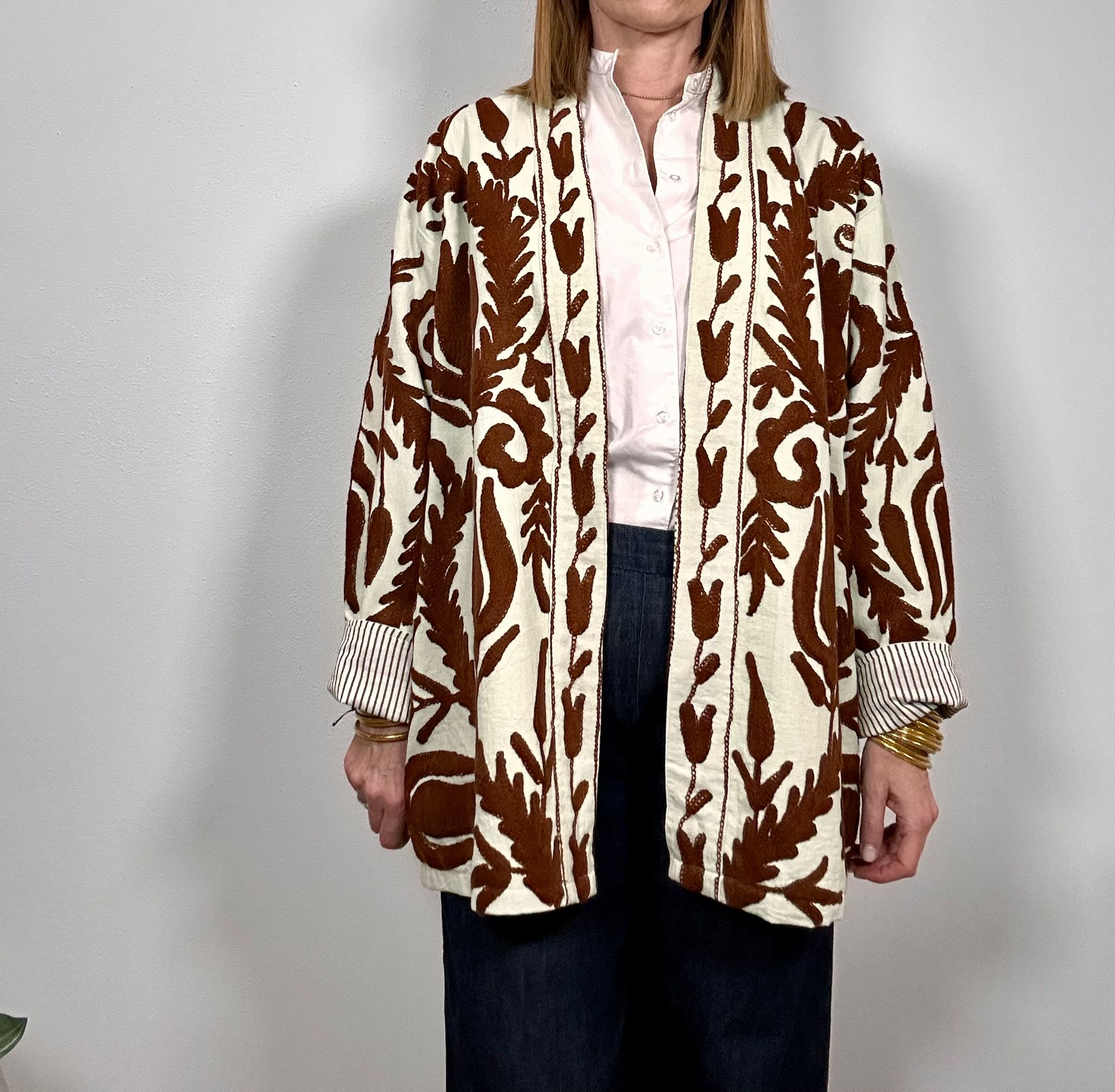 SPRITZ Kimono - Suzani in cotone lungo con tasche