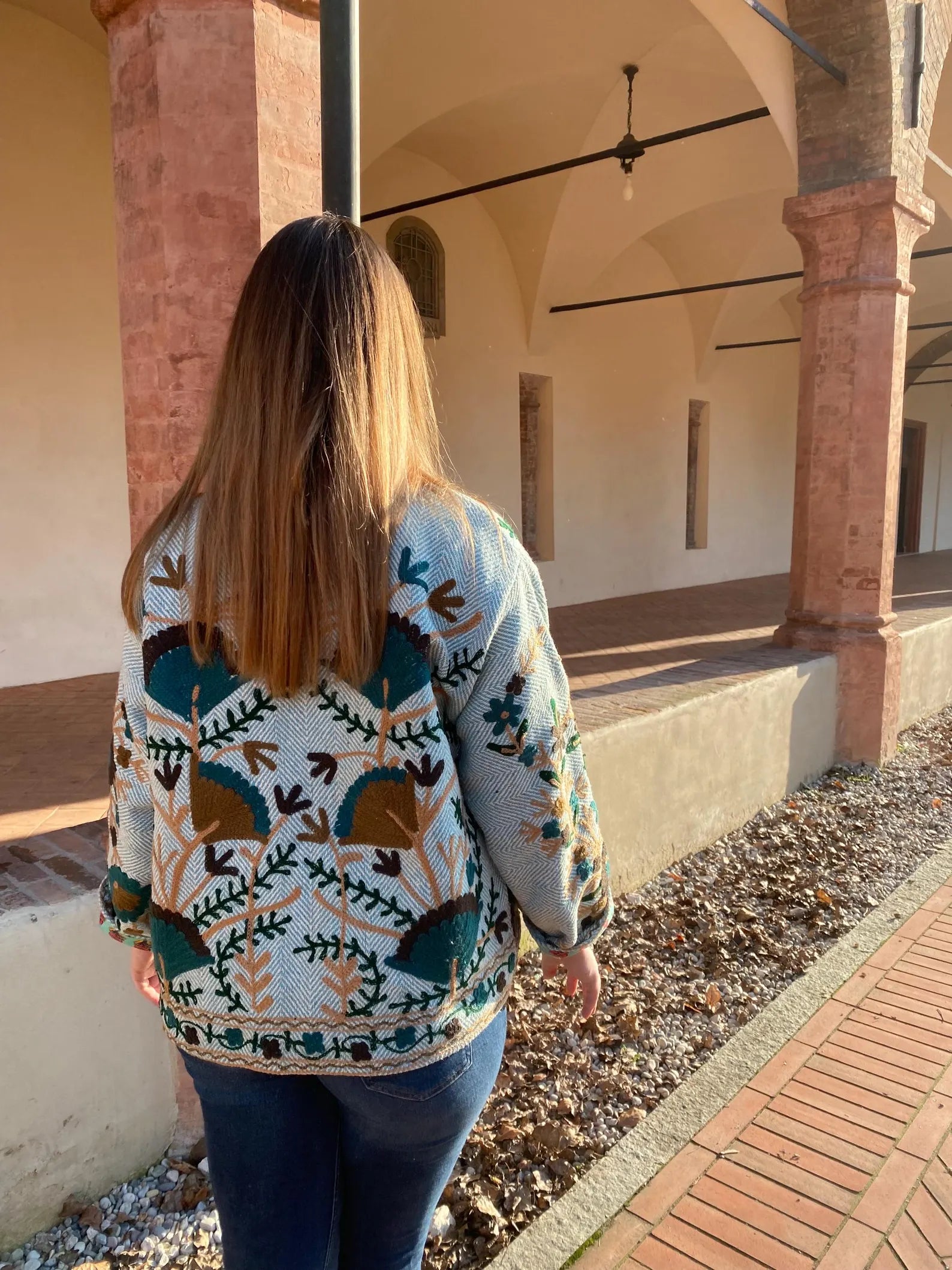 FOLKROSE - Giacca Folk Ricamata a Fiori – Boho Jacket Donna, Artigianale Colorata